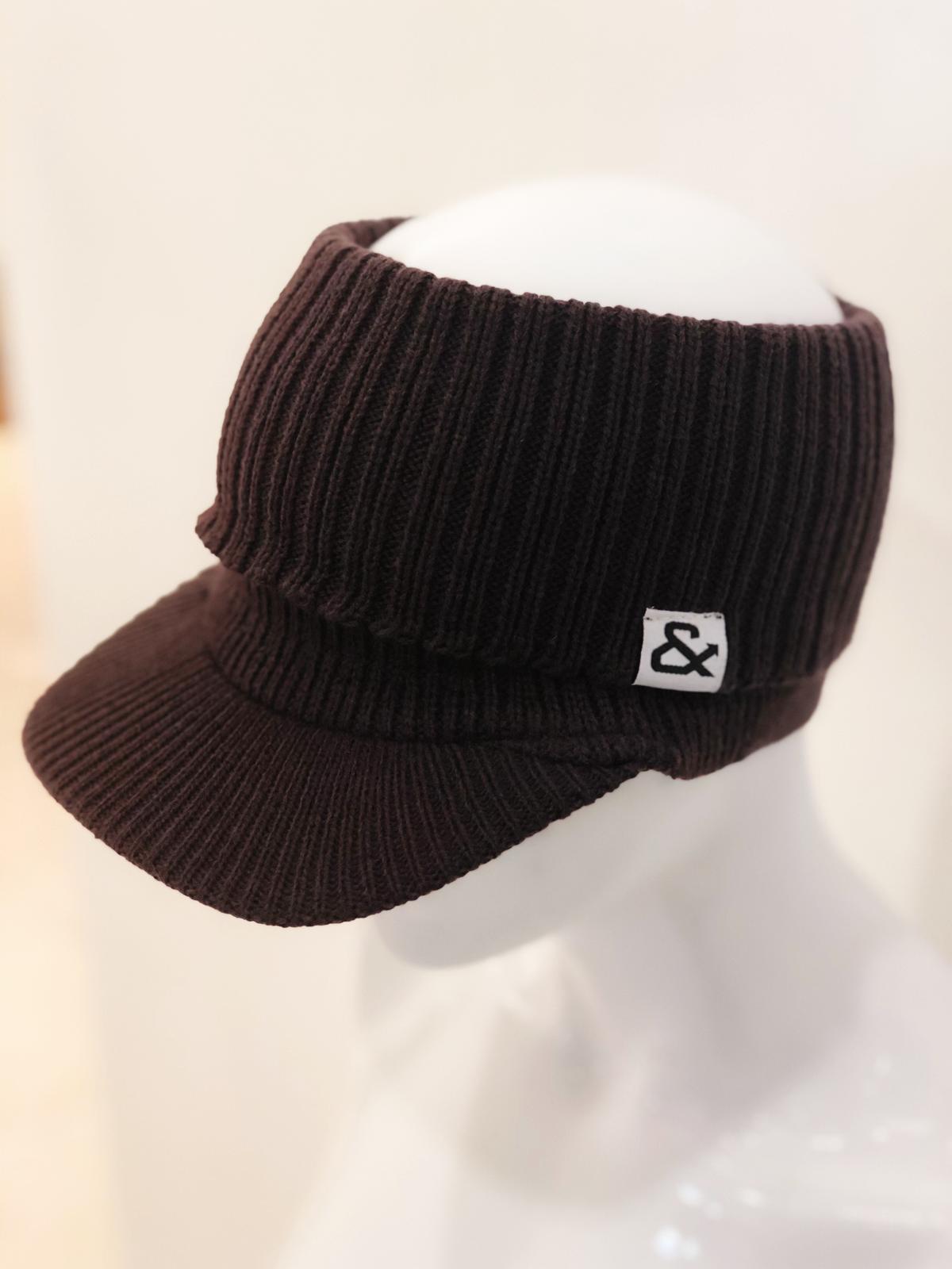 Peyton Brown Open Visor Beanie showcasing its stylish design and soft fabric.