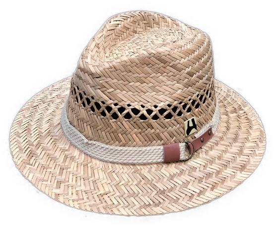 Rush Straw 'Zion' Indiana Hat showcasing its stylish straw design and wide brim for sun protection.