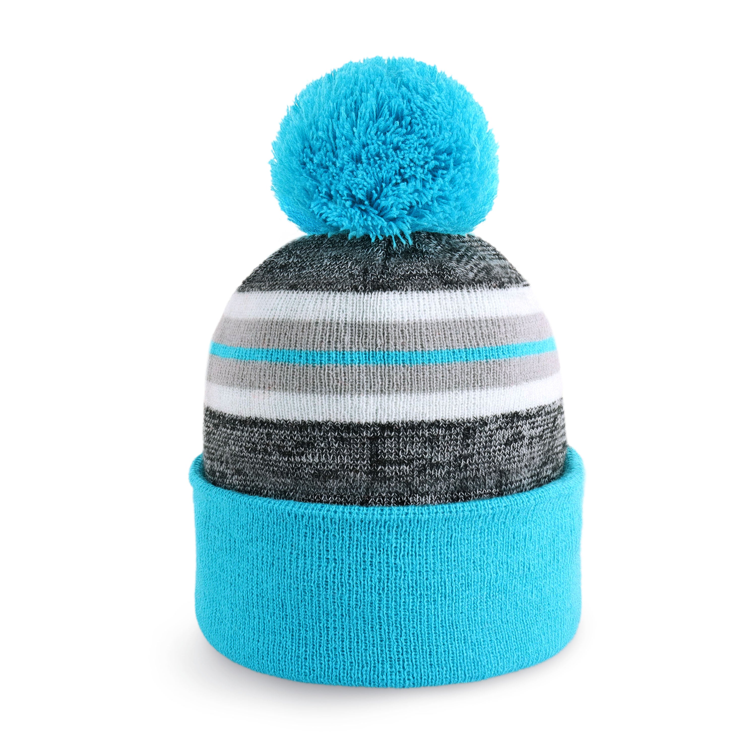 Stripe Sport Pom Beanie featuring a stylish stripe design and adjustable fit, perfect for outdoor activities.