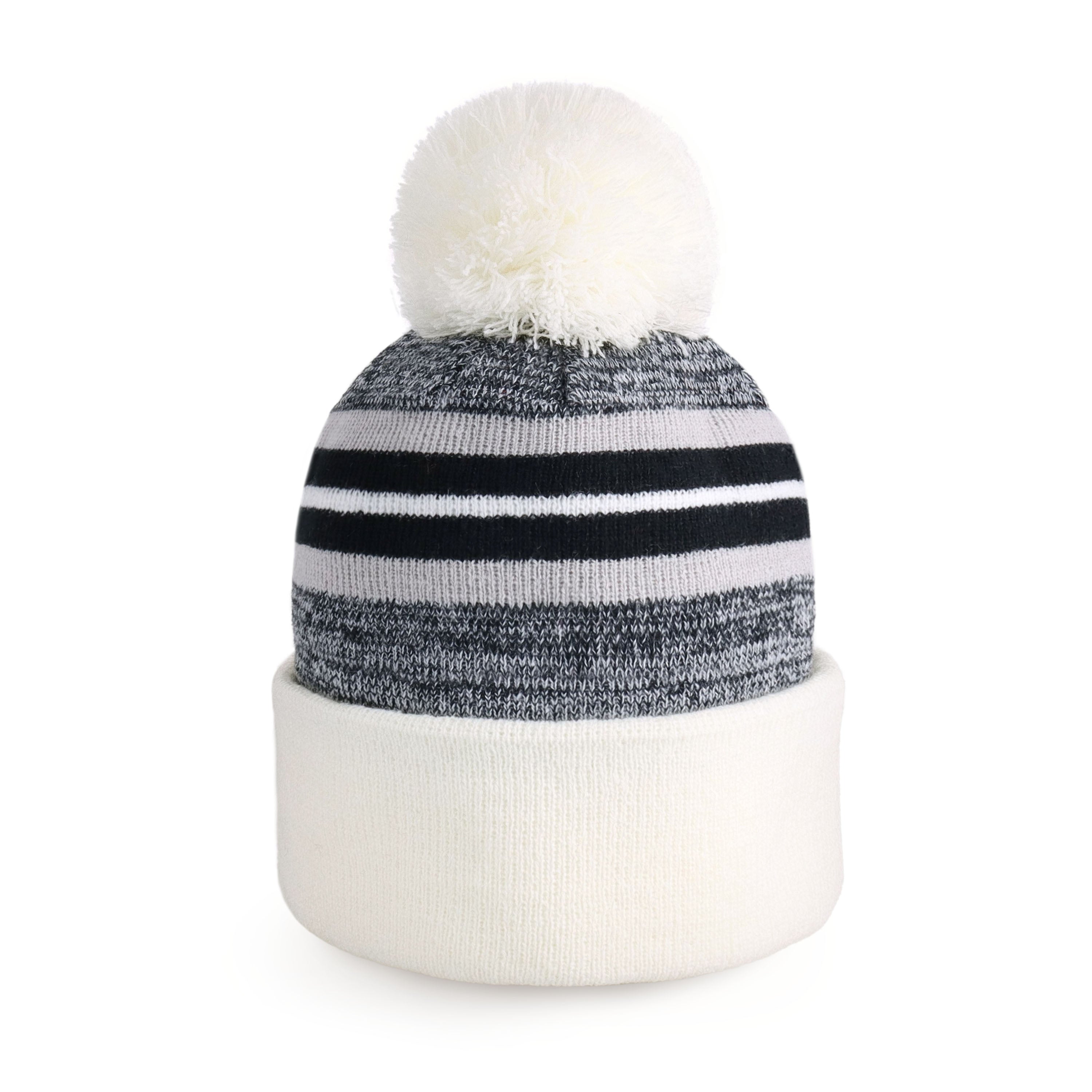 Stripe Sport Pom Beanie featuring a stylish stripe design and adjustable fit, perfect for outdoor activities.