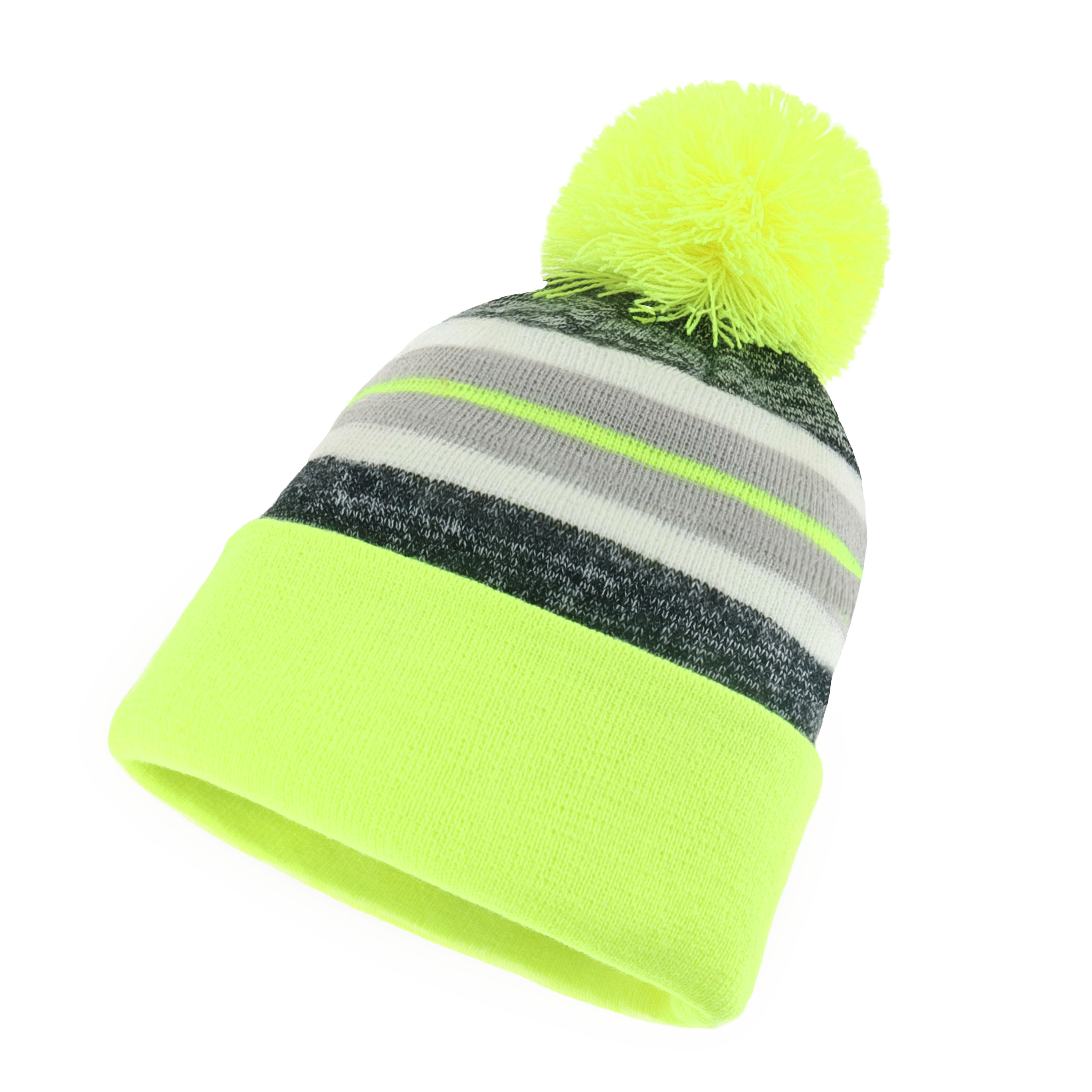 Stripe Sport Pom Beanie featuring a stylish stripe design and adjustable fit, perfect for outdoor activities.