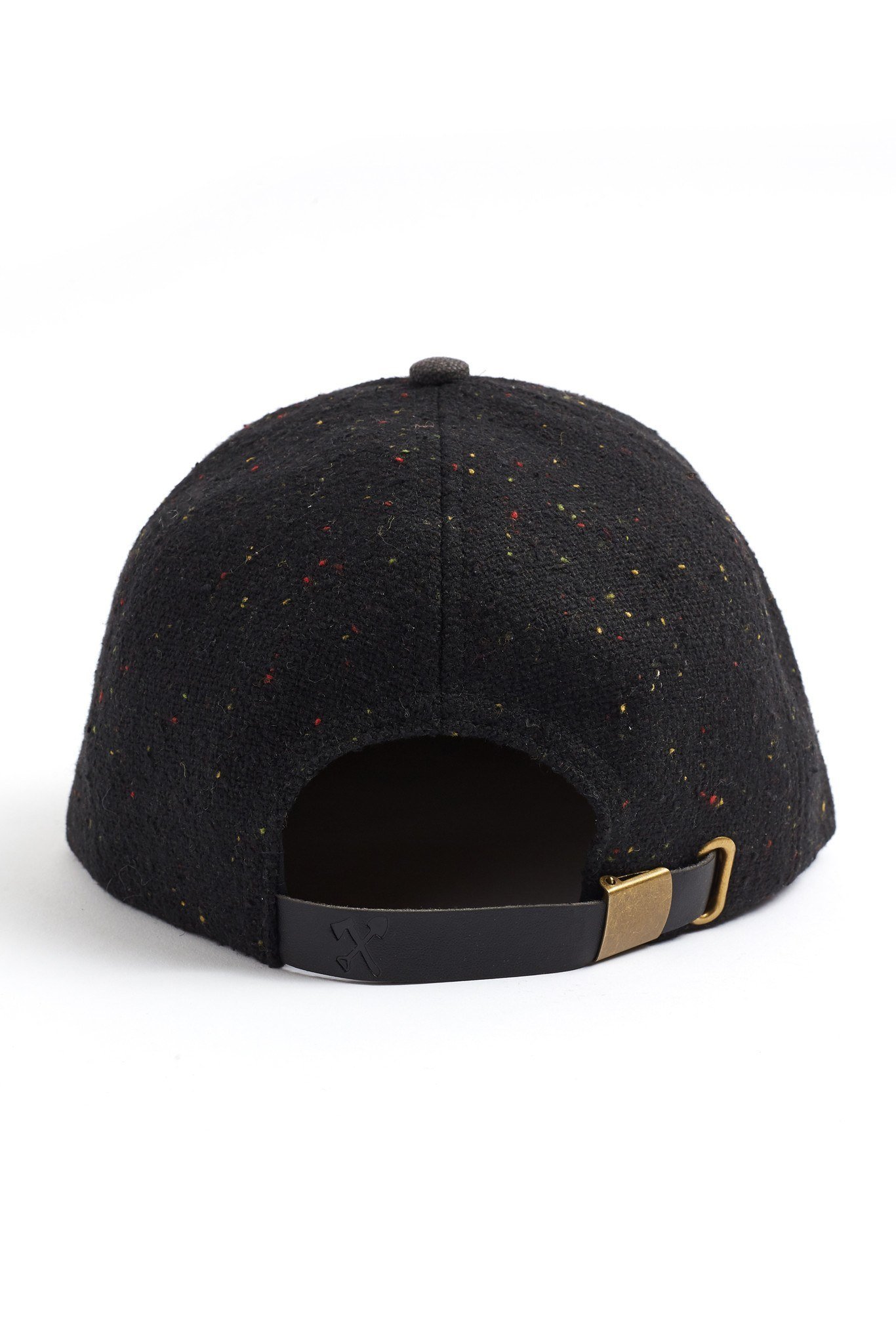 Travis Flat Brim Speckle Hat with leather adjustment strap, showcasing a trendy speckled design, perfect for outdoor adventures.