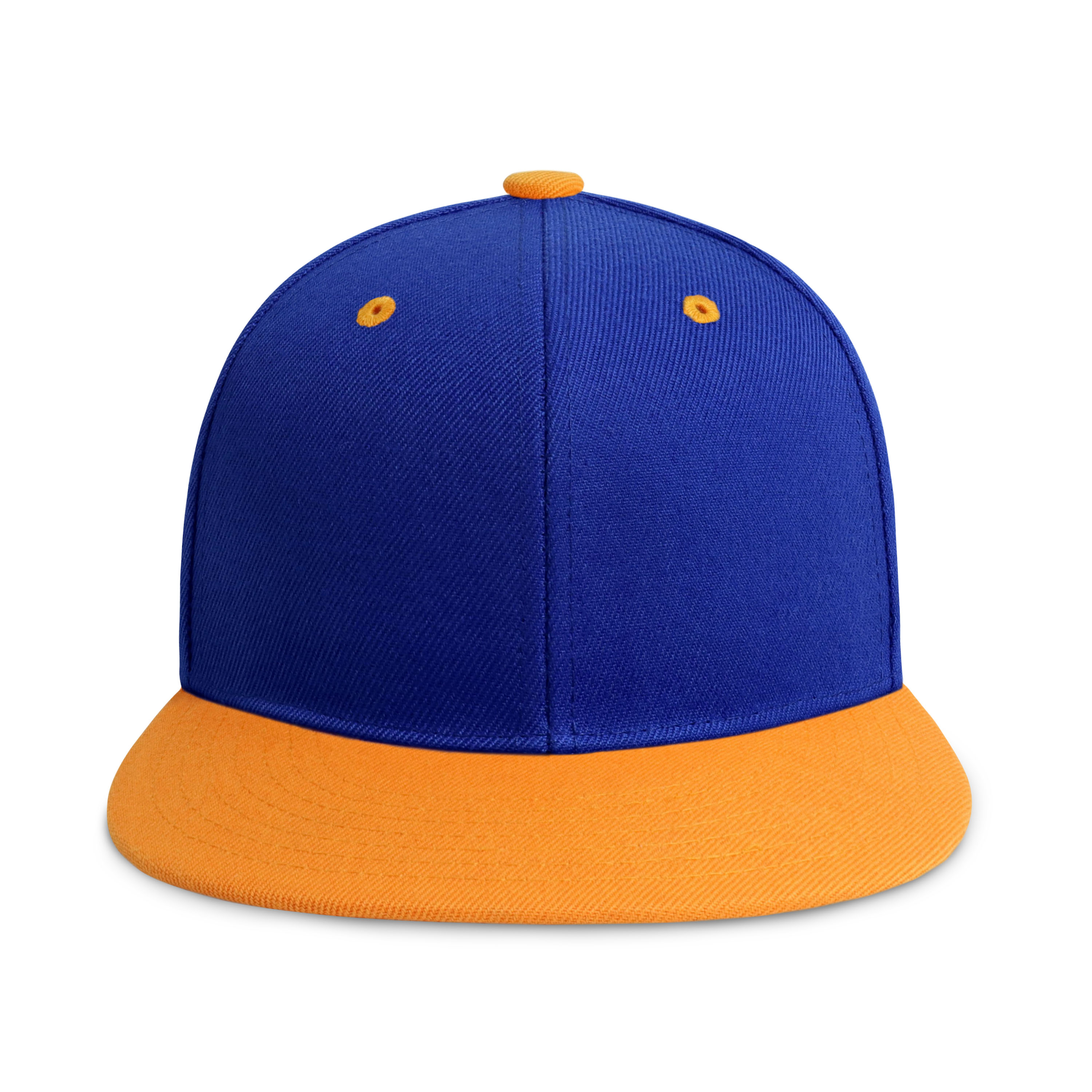 Two-Tone Edge Flat Bill cap featuring a structured high profile design and adjustable snap closure in various colors.