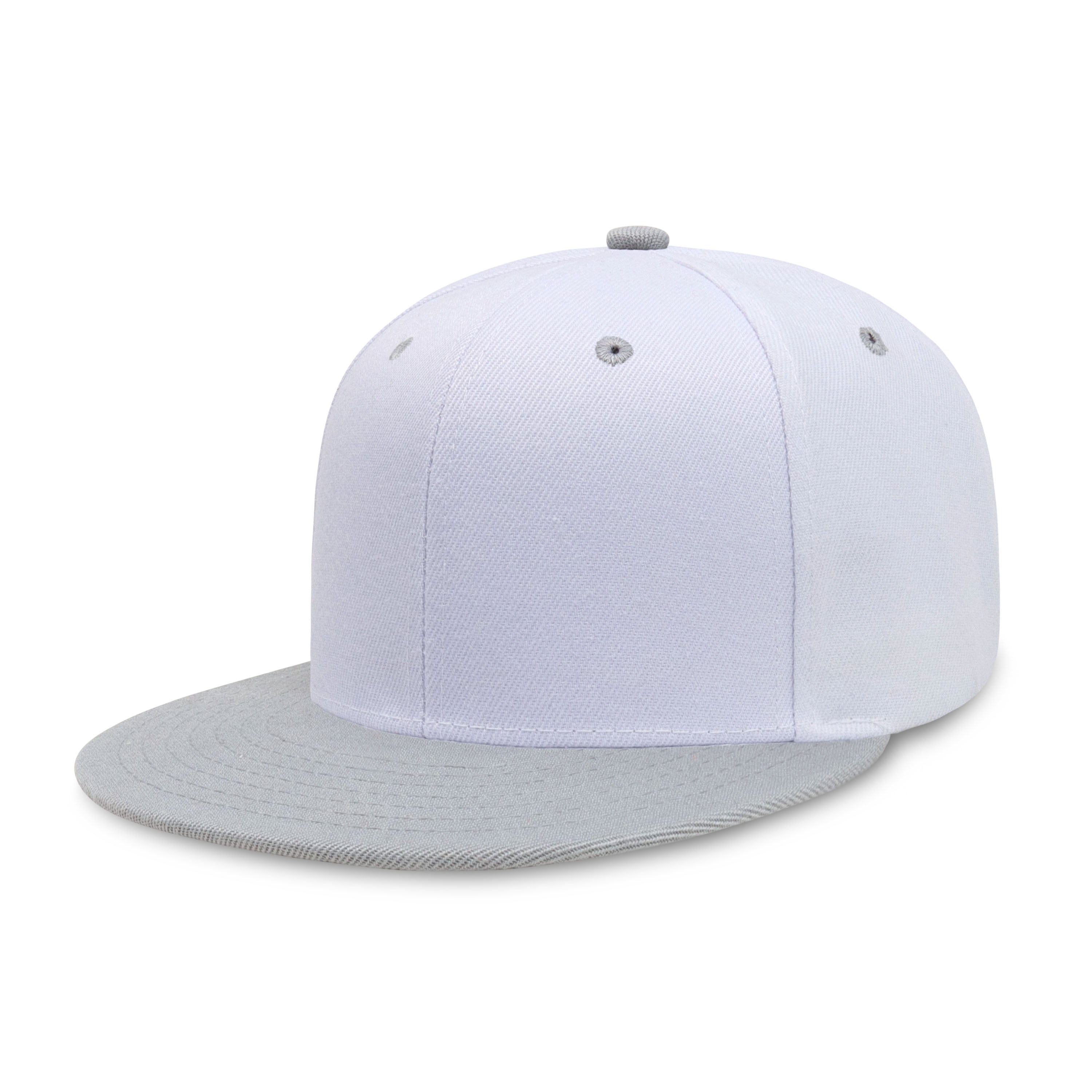 Two-Tone Edge Flat Bill cap featuring a structured high profile design and adjustable snap closure in various colors.