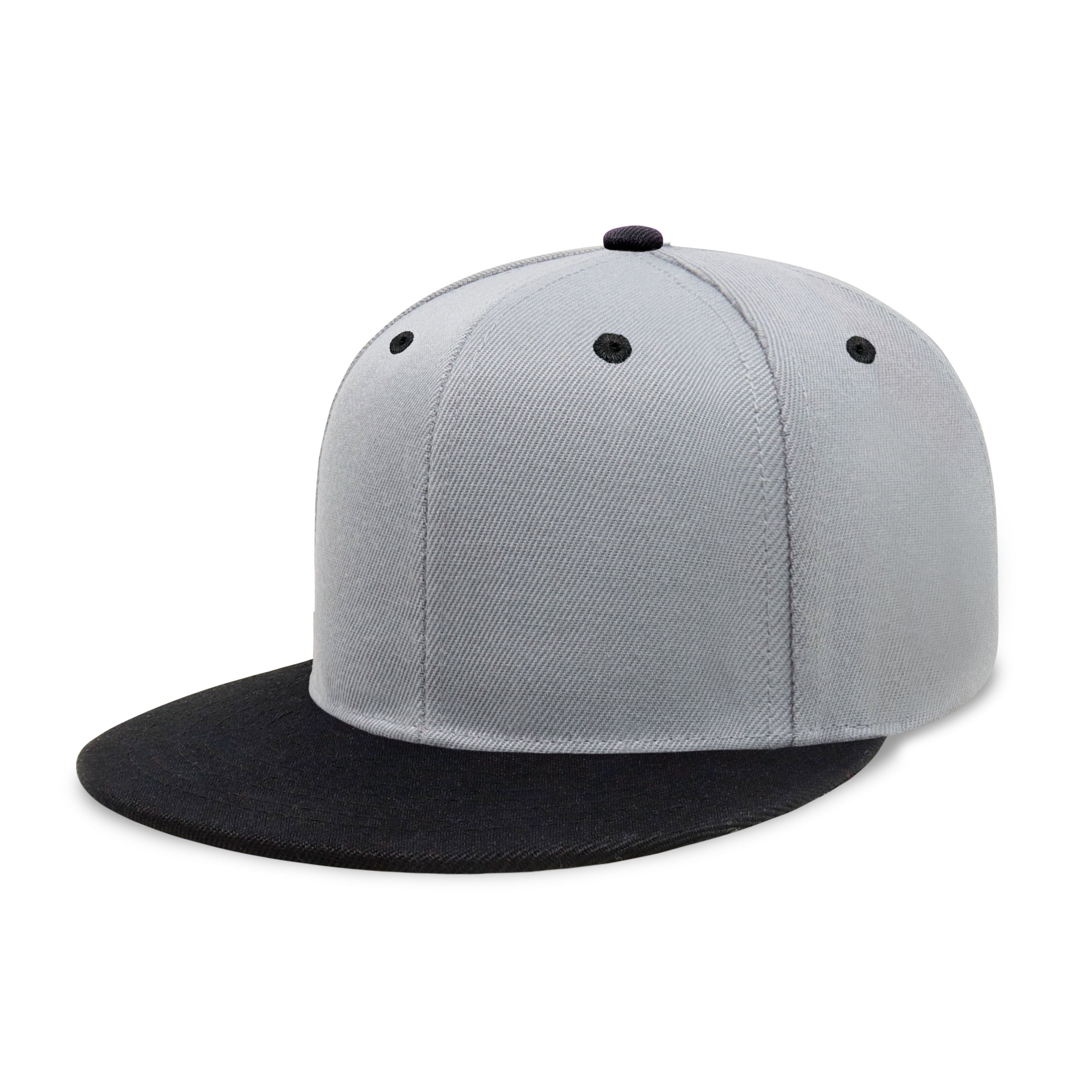 Two-Tone Edge Flat Bill cap featuring a structured high profile design and adjustable snap closure in various colors.