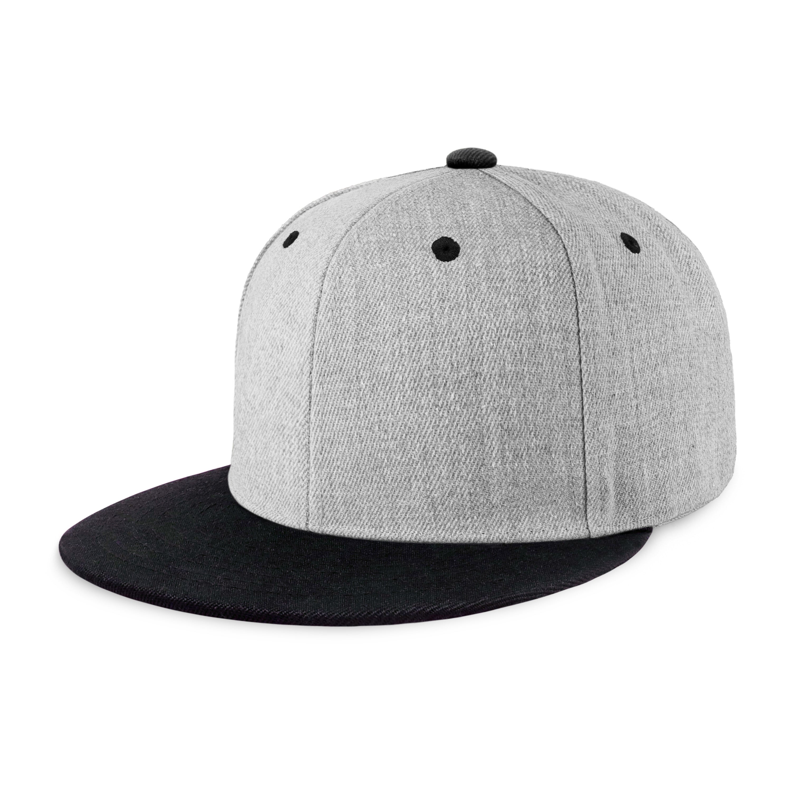 Two-Tone Edge Flat Bill cap featuring a structured high profile design and adjustable snap closure in various colors.