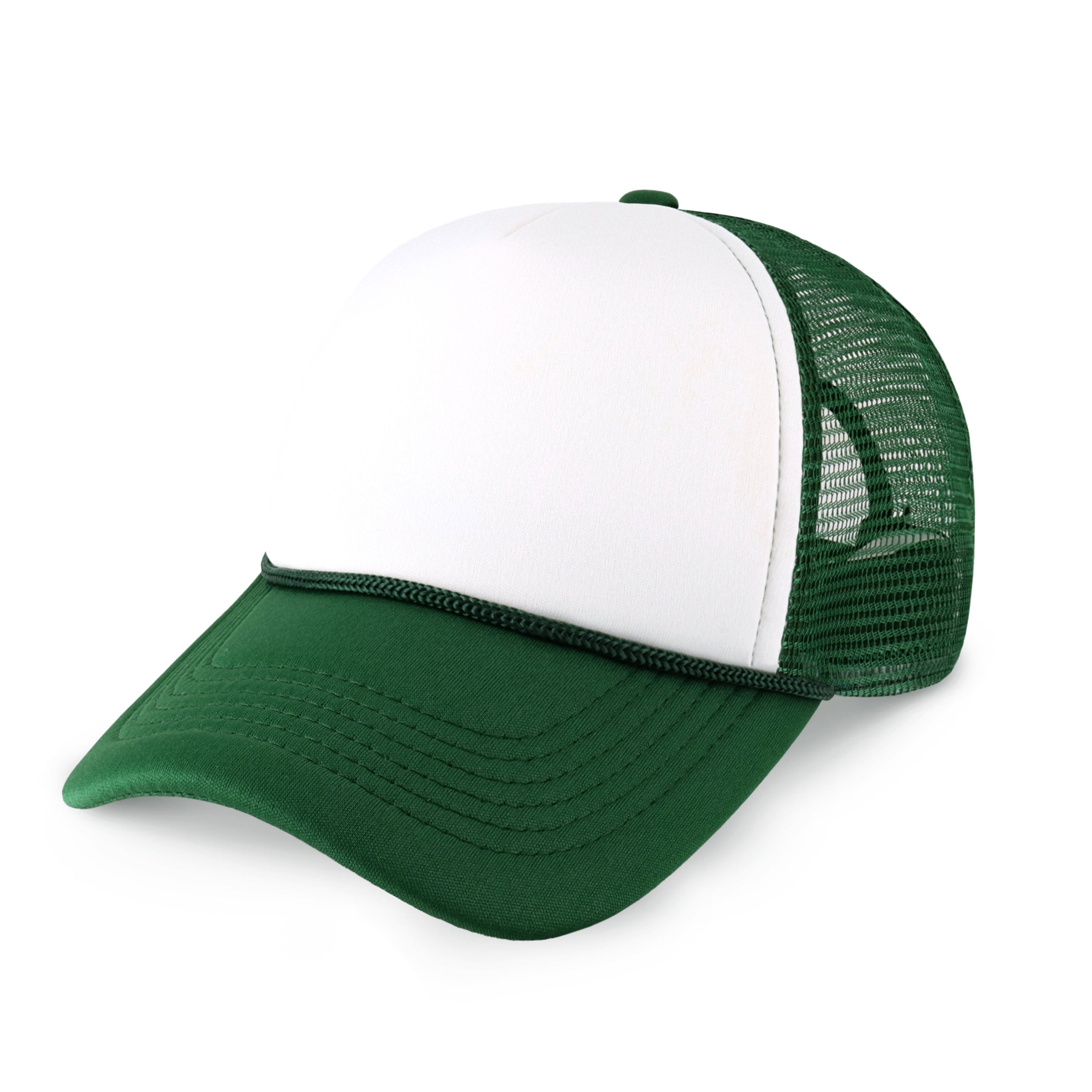 Two-Tone Foam Cap with Rope, featuring a classic low profile design and adjustable fit, perfect for outdoor activities.