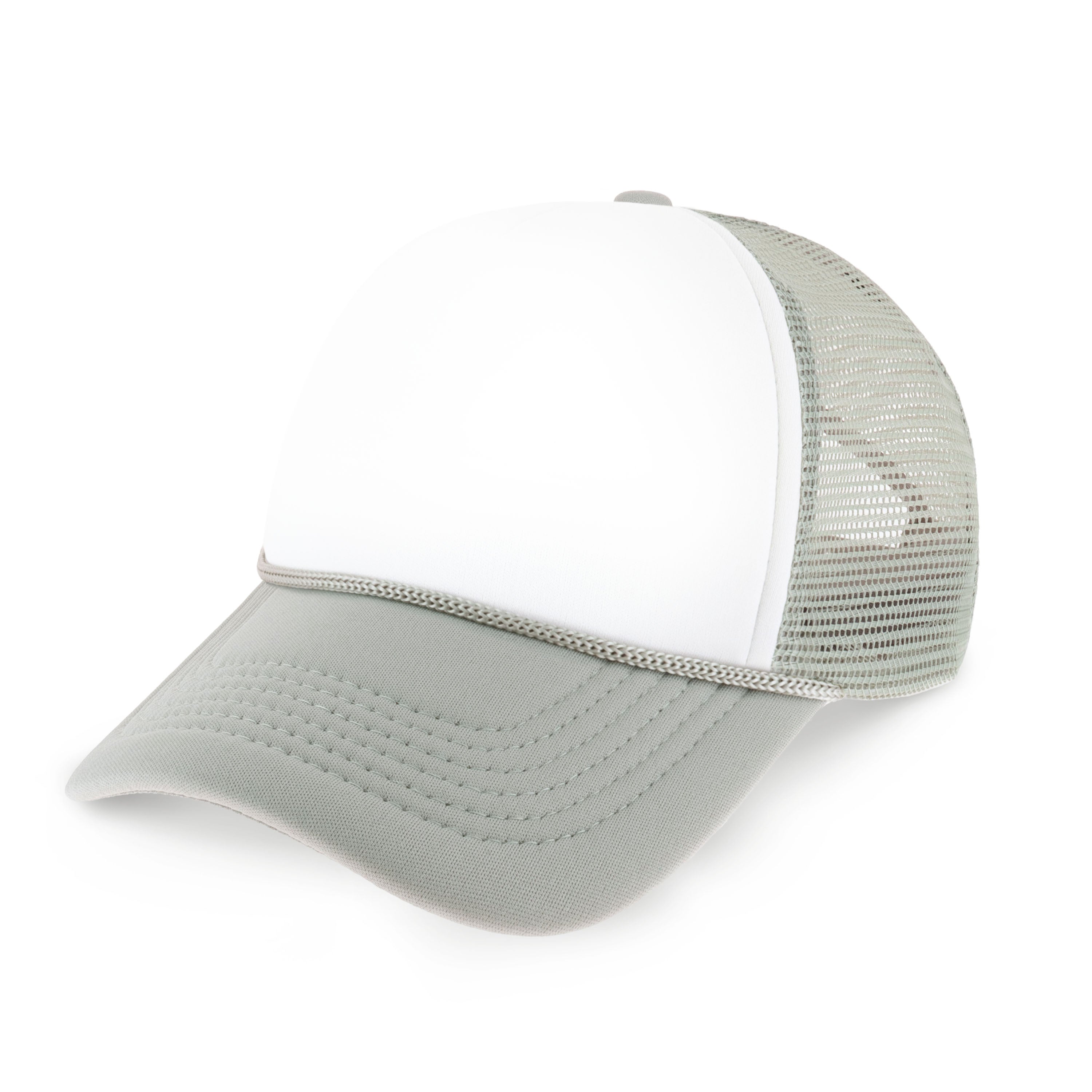 Two-Tone Foam Cap with Rope, featuring a classic low profile design and adjustable fit, perfect for outdoor activities.