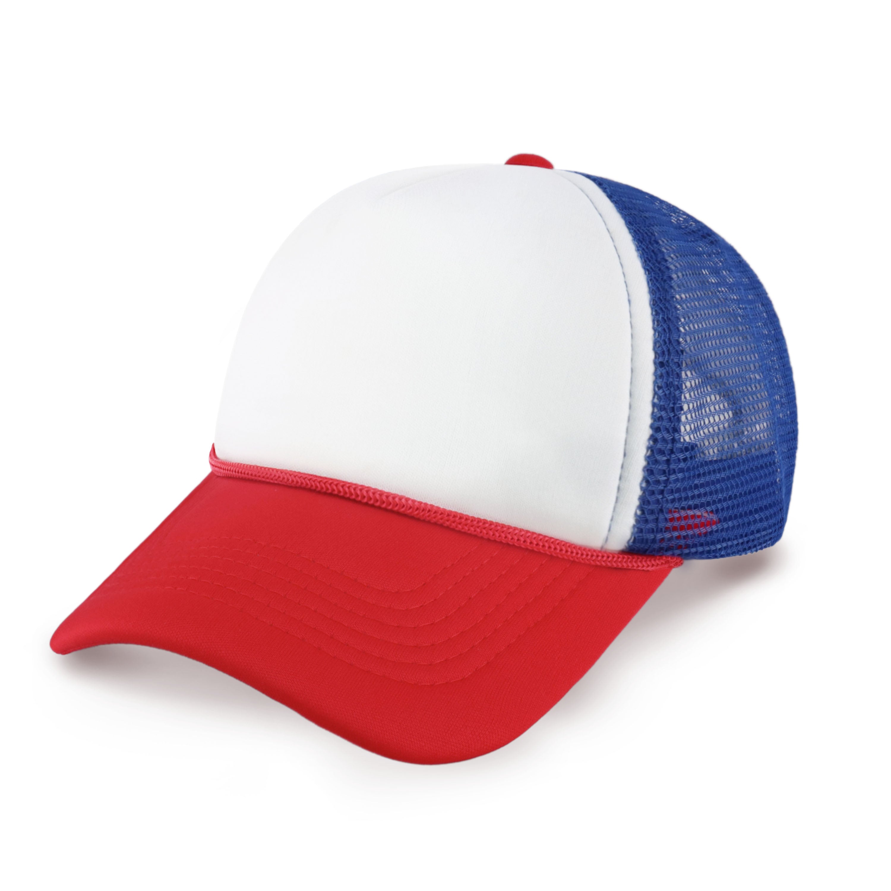 Two-Tone Foam Cap with Rope, featuring a classic low profile design and adjustable fit, perfect for outdoor activities.