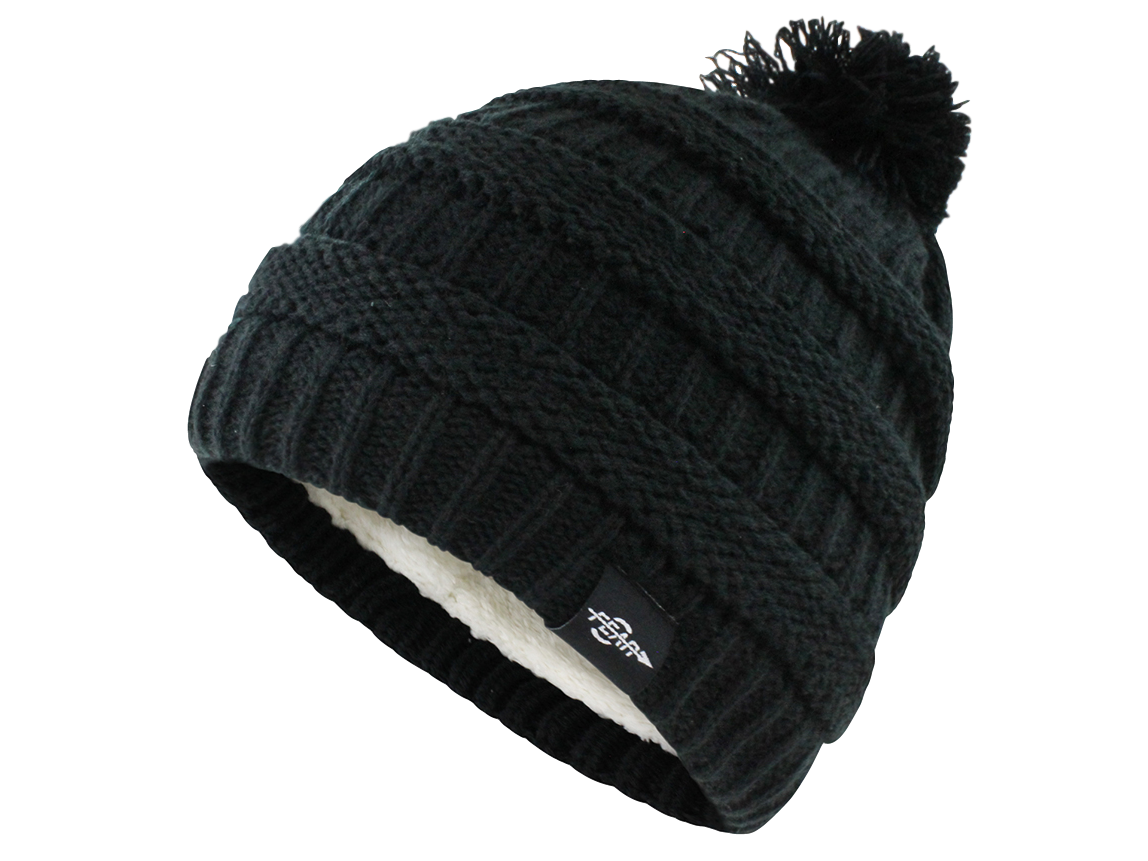 Warmest plush insulated cuff knit pom beanie hat for women, featuring a chunky cable knit design and plush lining for ultimate warmth.