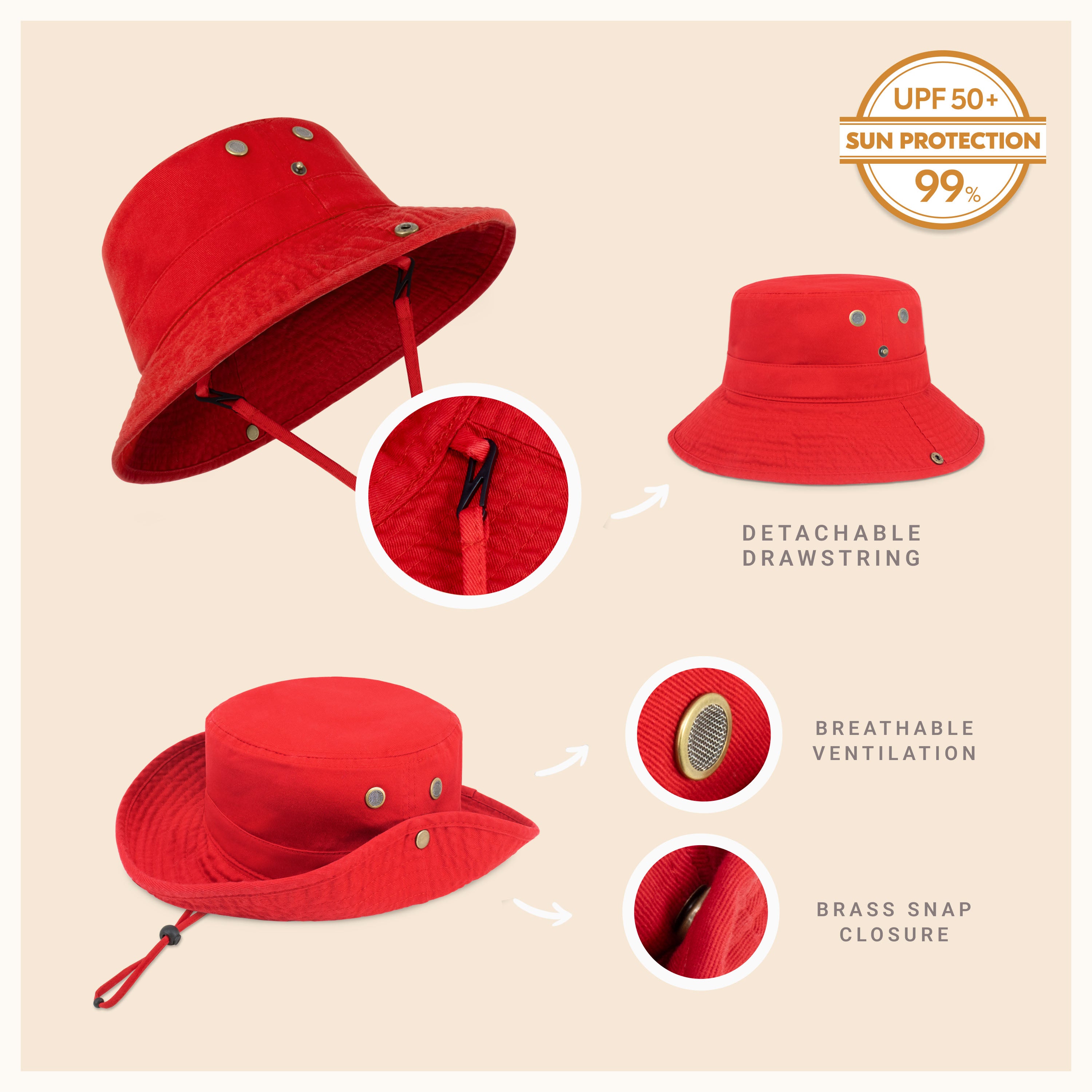 Wide Brim Bucket Hat made of soft cotton, featuring a flexible brim for comfort and UV protection, perfect for outdoor activities.