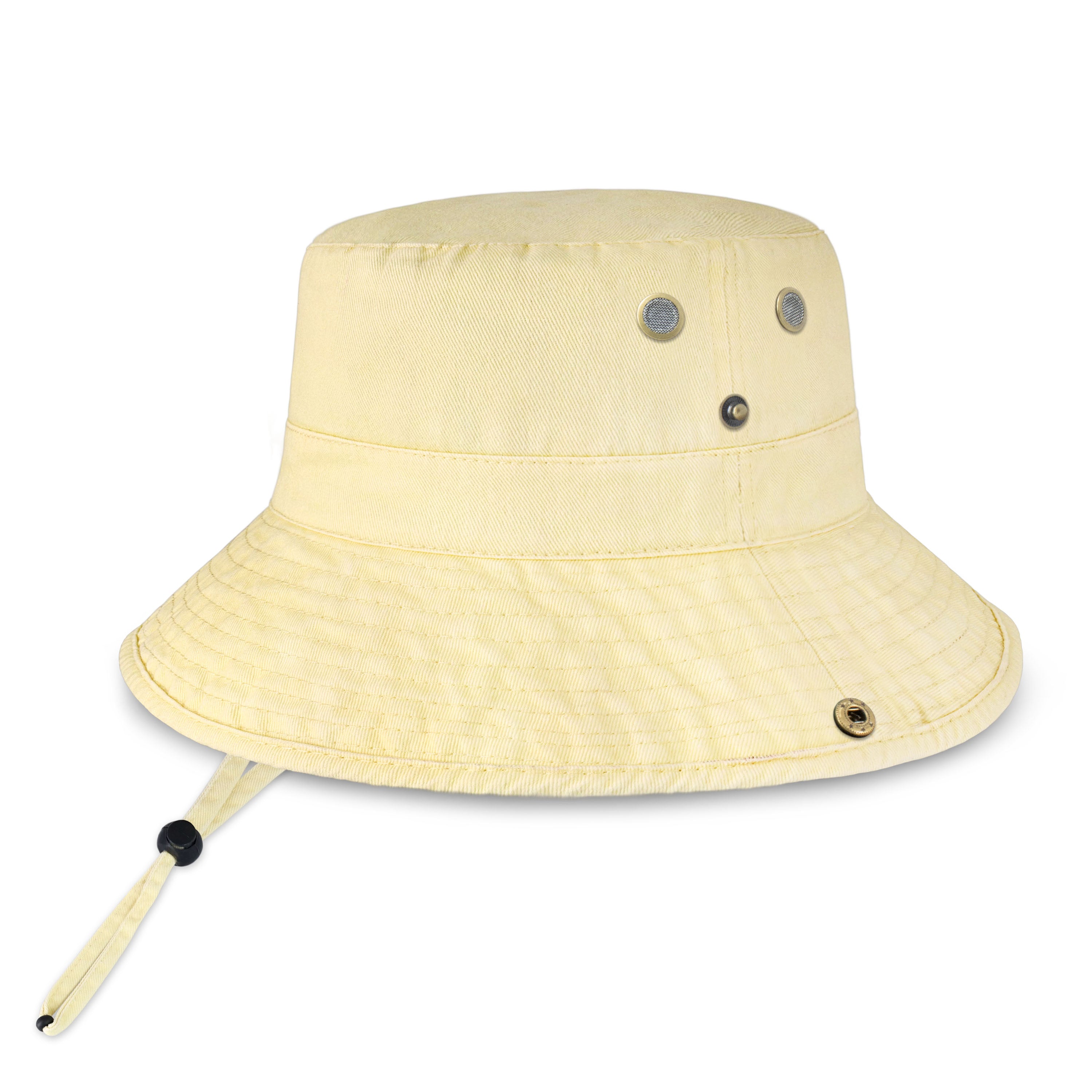 Wide Brim Bucket Hat made of soft cotton, featuring a flexible brim for comfort and UV protection, perfect for outdoor activities.