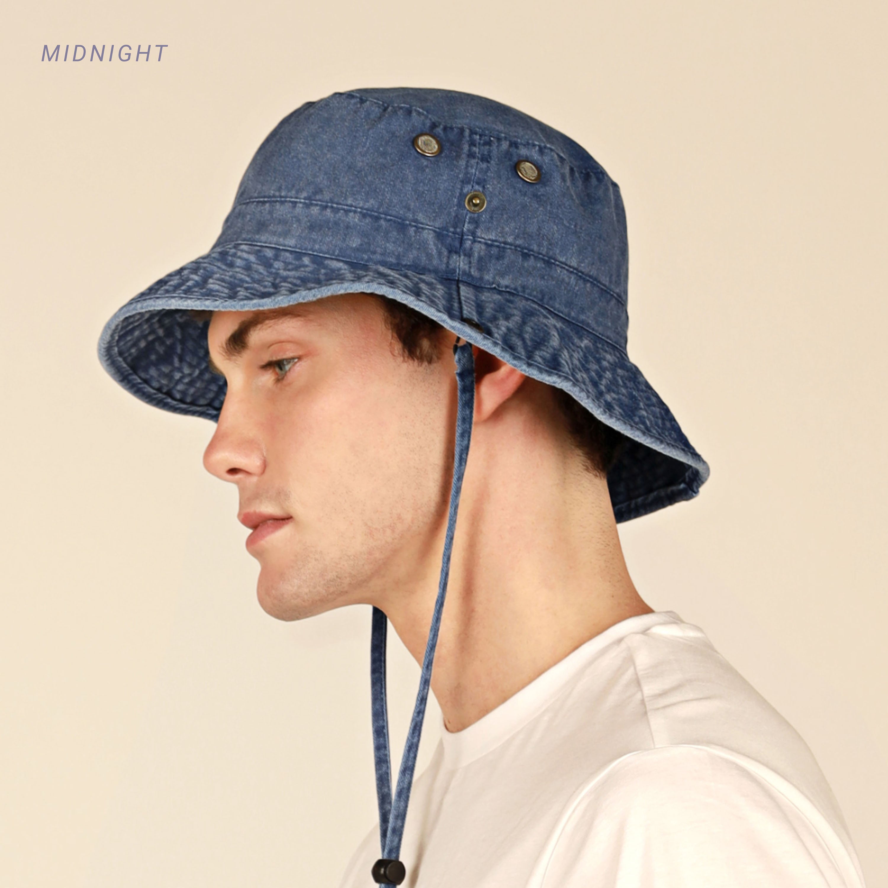 Wide Brim Bucket Hat made of soft cotton, featuring a flexible brim for comfort and UV protection, perfect for outdoor activities.