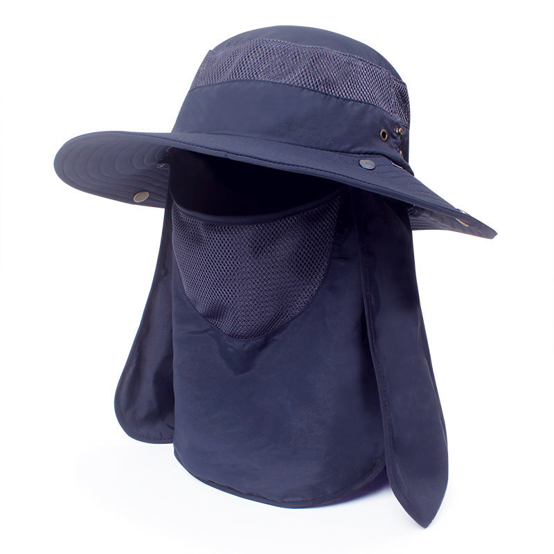 Windproof Sunscreen Summer Cycling Fishing Hat with wide brim and adjustable size, perfect for outdoor activities.