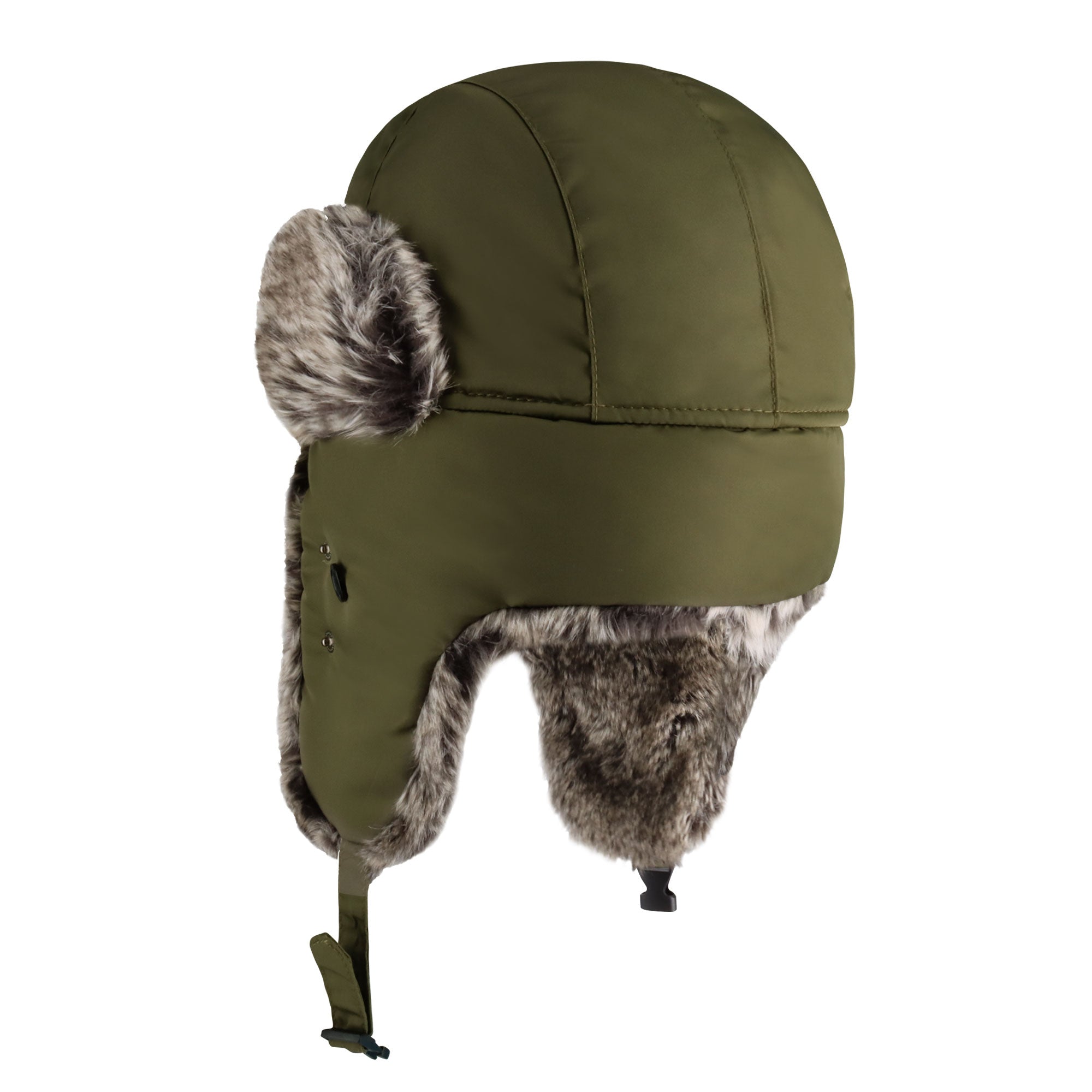 A cozy Winter Trapper Hat with a detachable mask, made from water-resistant polyester, perfect for winter outdoor activities.