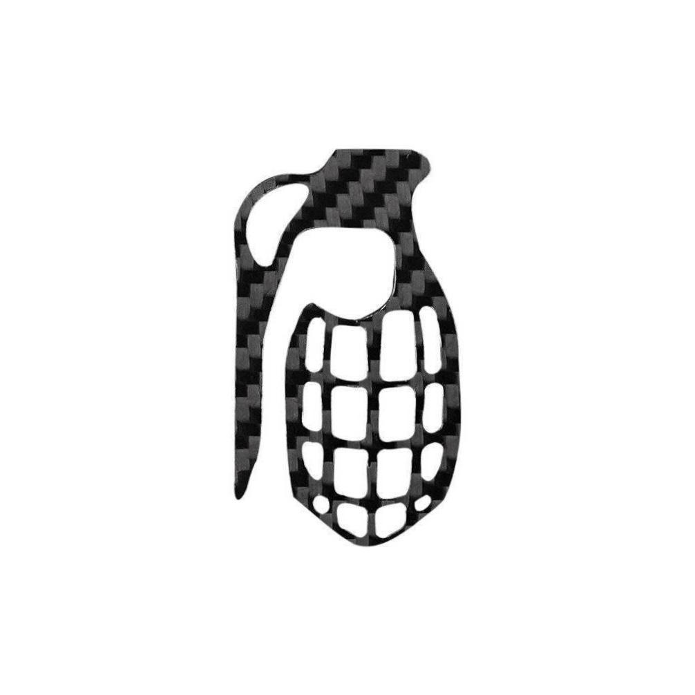 Real Carbon Fiber Grenade Shaped Key Holder with a sleek design, featuring a carabiner loop for easy attachment.