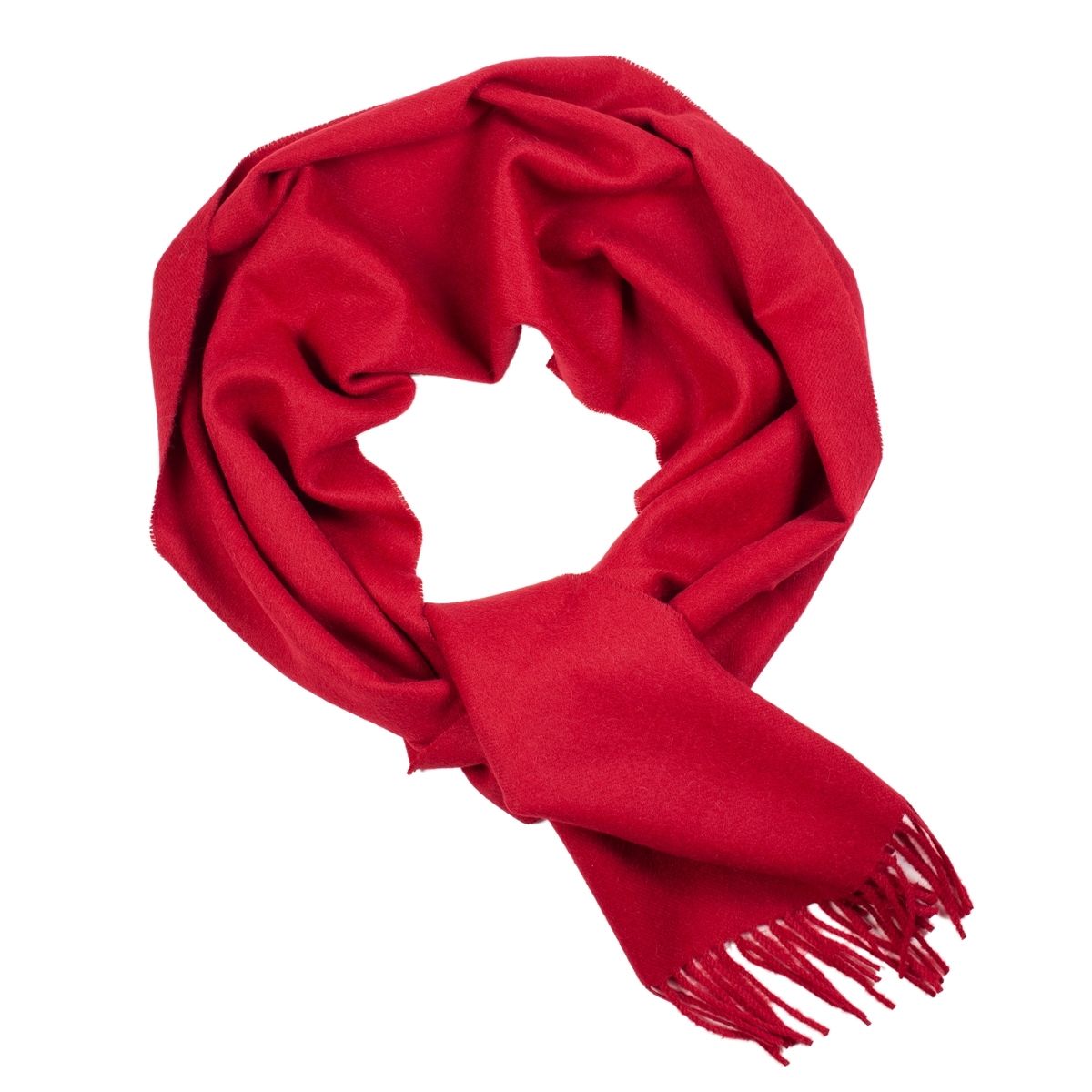 Luxurious bordeaux red scarf made from 100% baby alpaca wool, showcasing its soft texture and elegant color.