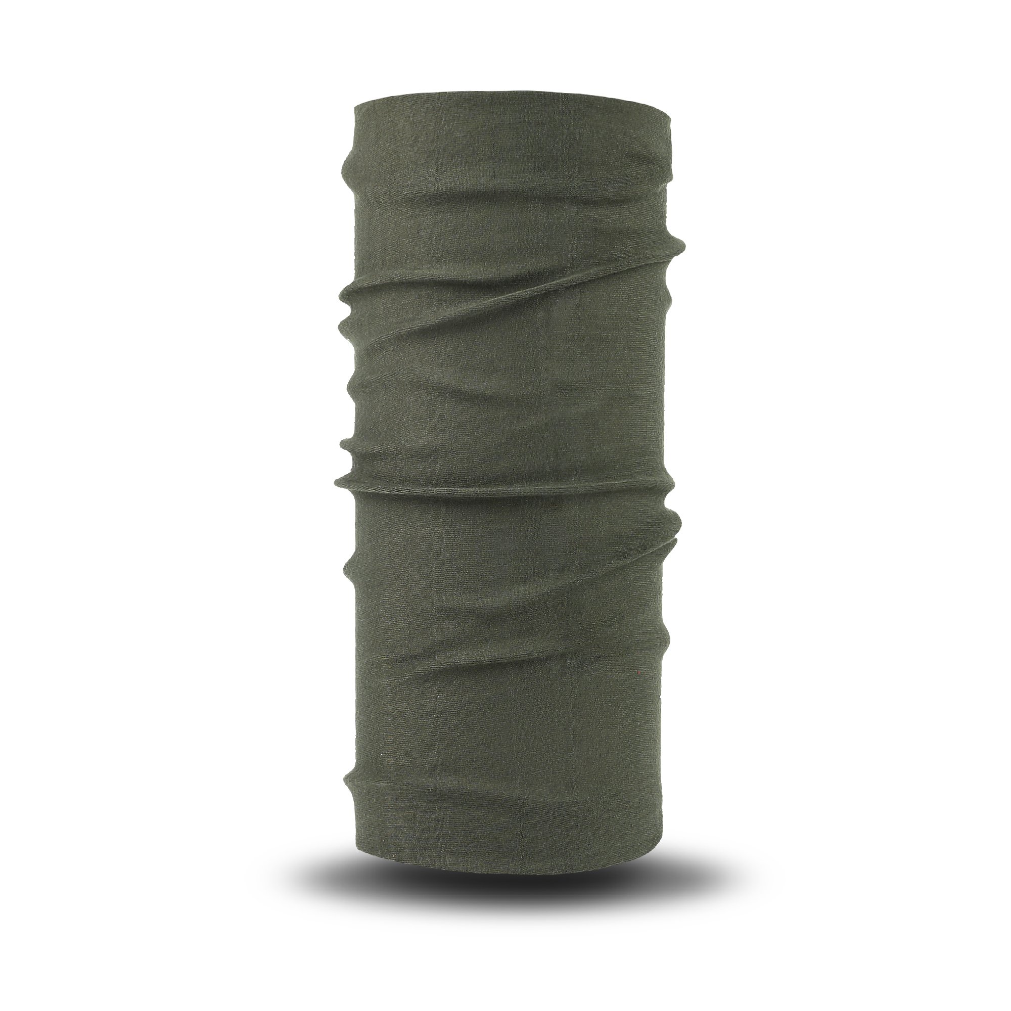 Army Green multifunctional bandana displayed in various styles, showcasing its versatility and design.