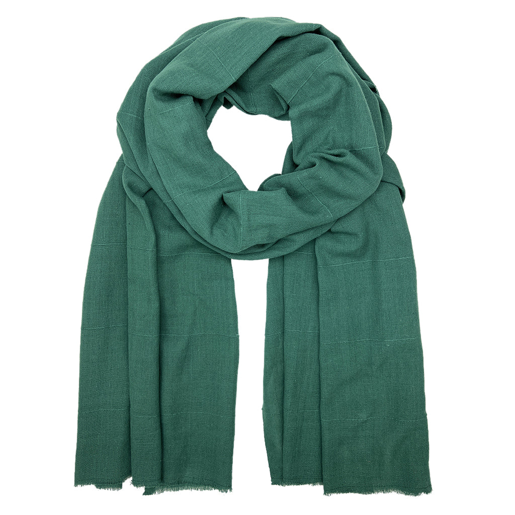 A vibrant oversized Classic Cotton Wrap Scarf hand-loomed from pure Ethiopian cotton, featuring an eyelash fringe edge.