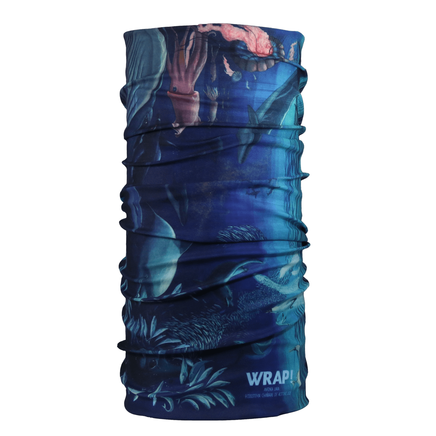 Ecosystem Wrap showcasing its vibrant design and multifunctional use, perfect for outdoor activities.