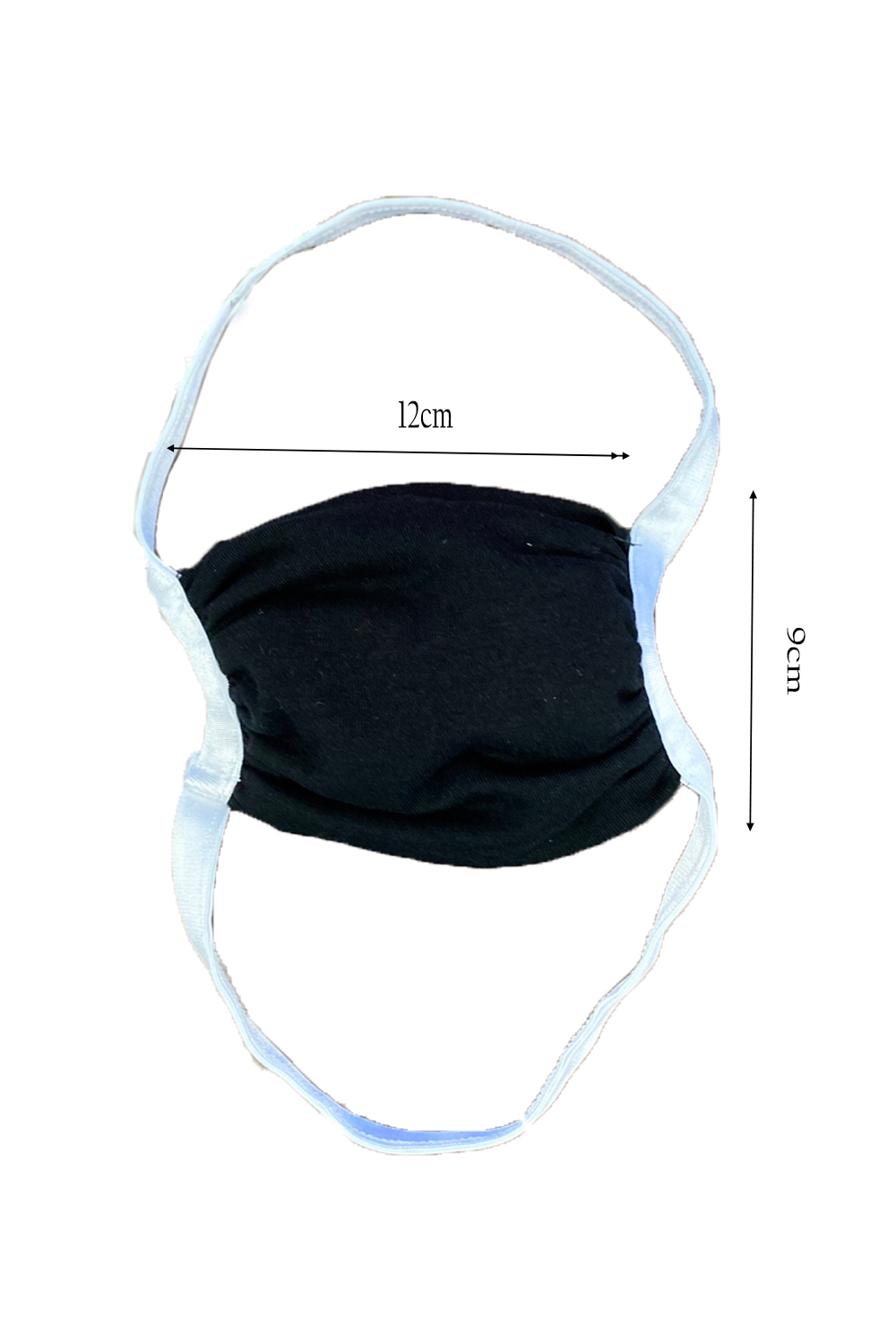 Colorful elastic head loop fabric face mask for kids, featuring a filter pocket and made from stretchable cotton blend.