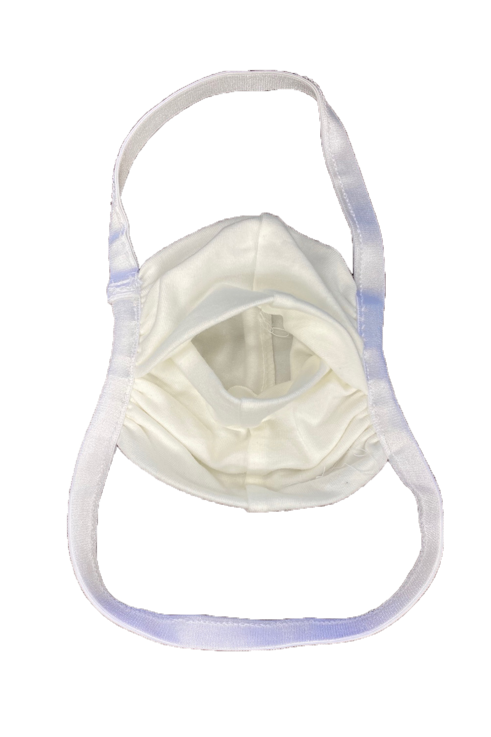 Colorful elastic head loop fabric face mask for kids, featuring a filter pocket and made from stretchable cotton blend.