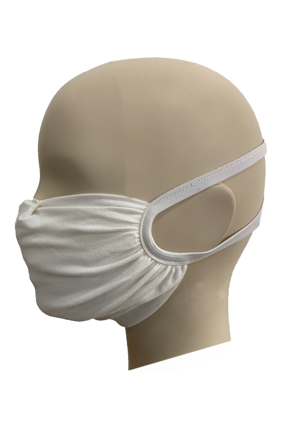 Pack of 4 reusable fabric face masks with elastic headloops and filter pockets, designed for comfort and safety.