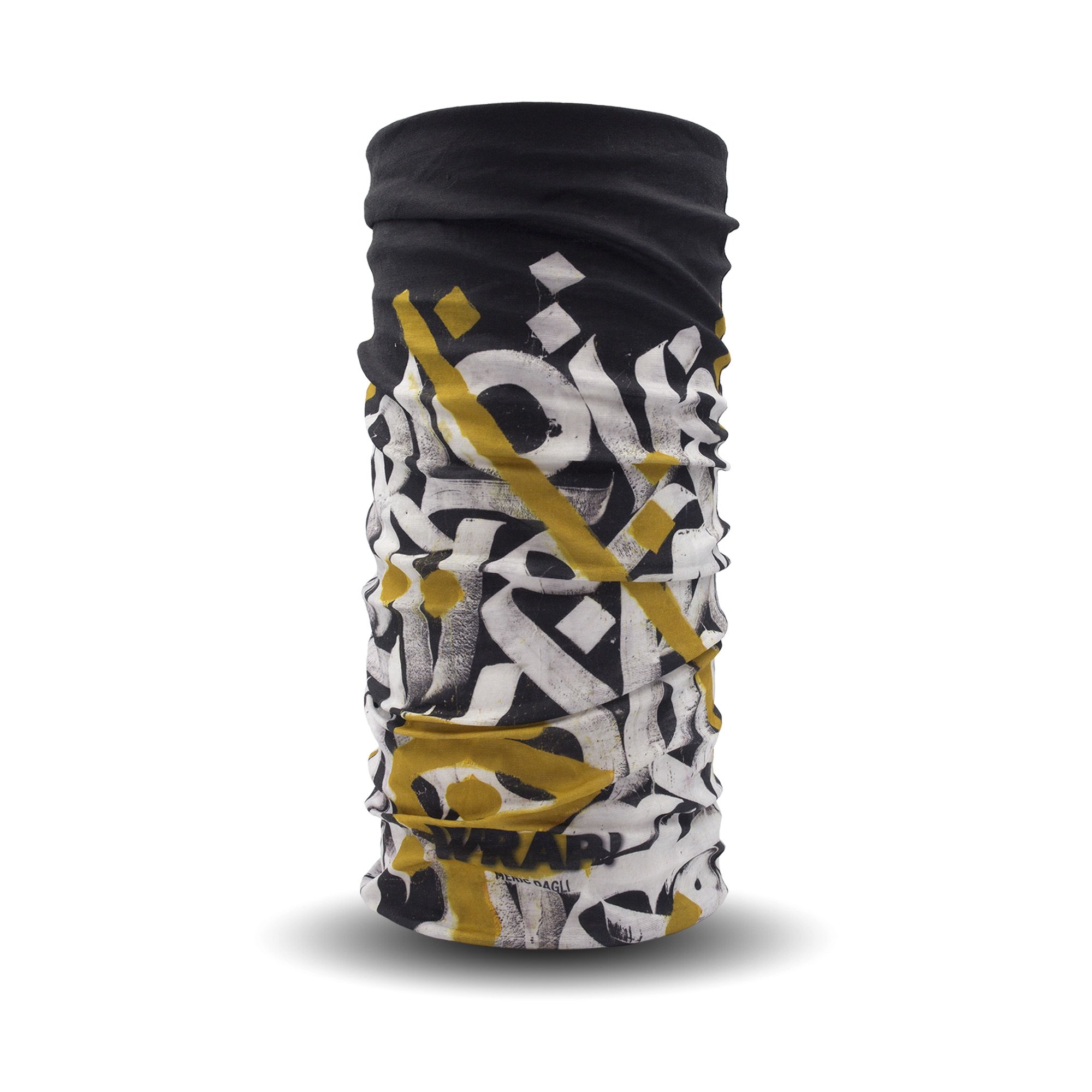 Graffiti Wrap bandana showcasing its vibrant design and multifunctional use, perfect for outdoor activities and sun protection.