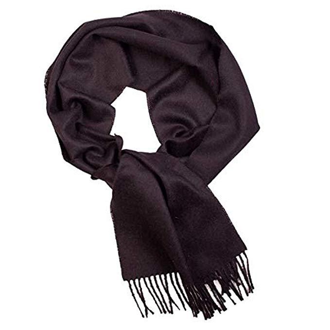 Luxurious black scarf made from 100% baby alpaca wool, showcasing its soft texture and elegant design.