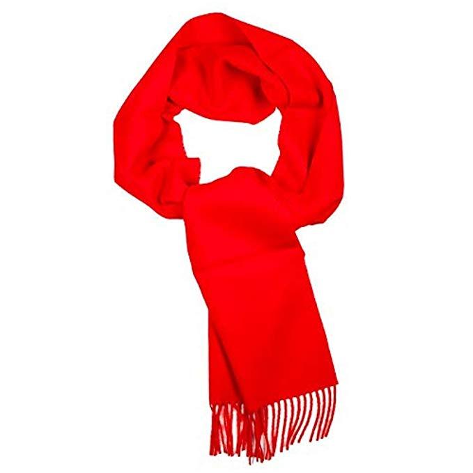 Luxurious red scarf made from 100% baby alpaca wool, showcasing its soft texture and elegant design.