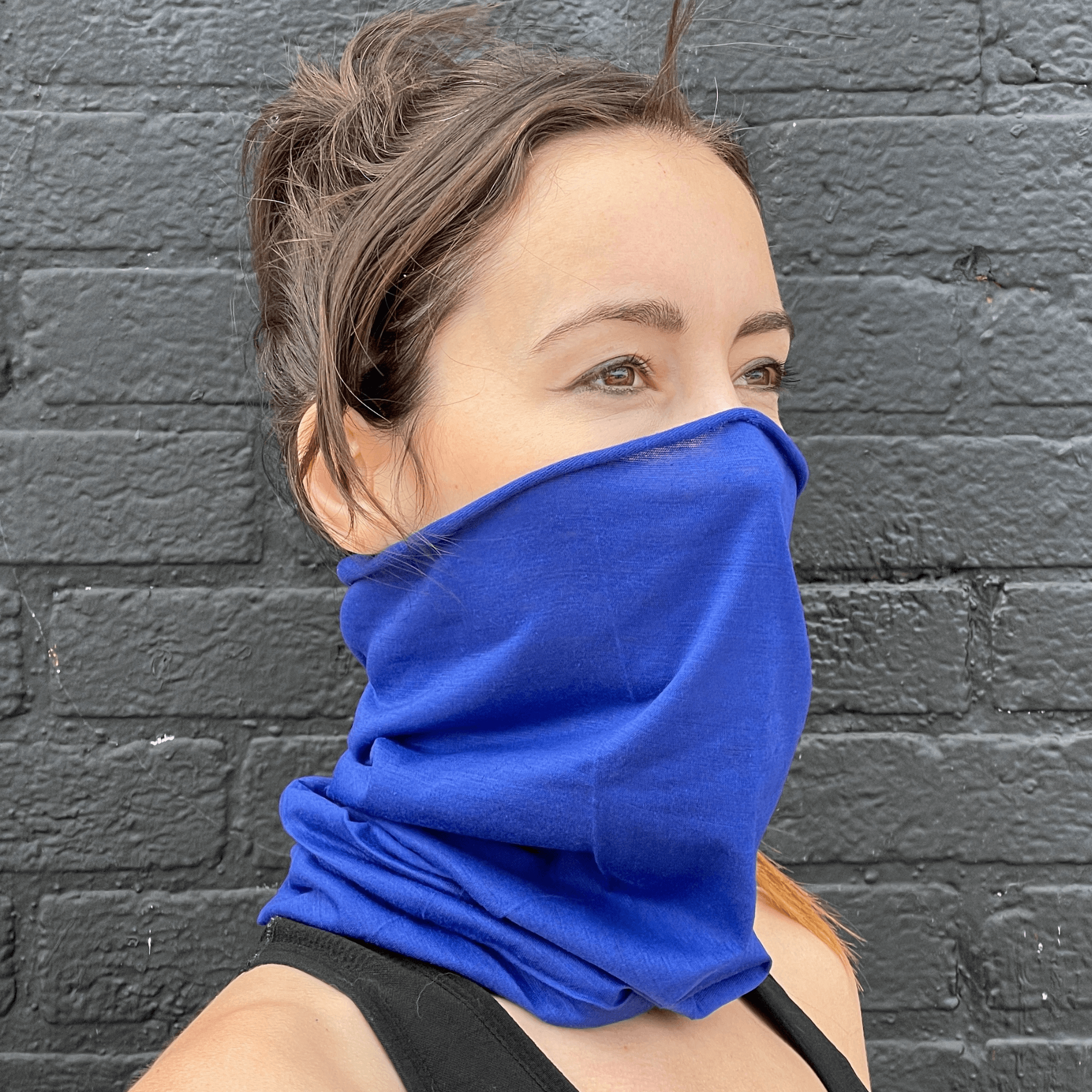 A stylish Hemless Neck Gaiter in various colors, designed for outdoor activities like hiking and cycling, showcasing its versatility and comfort.