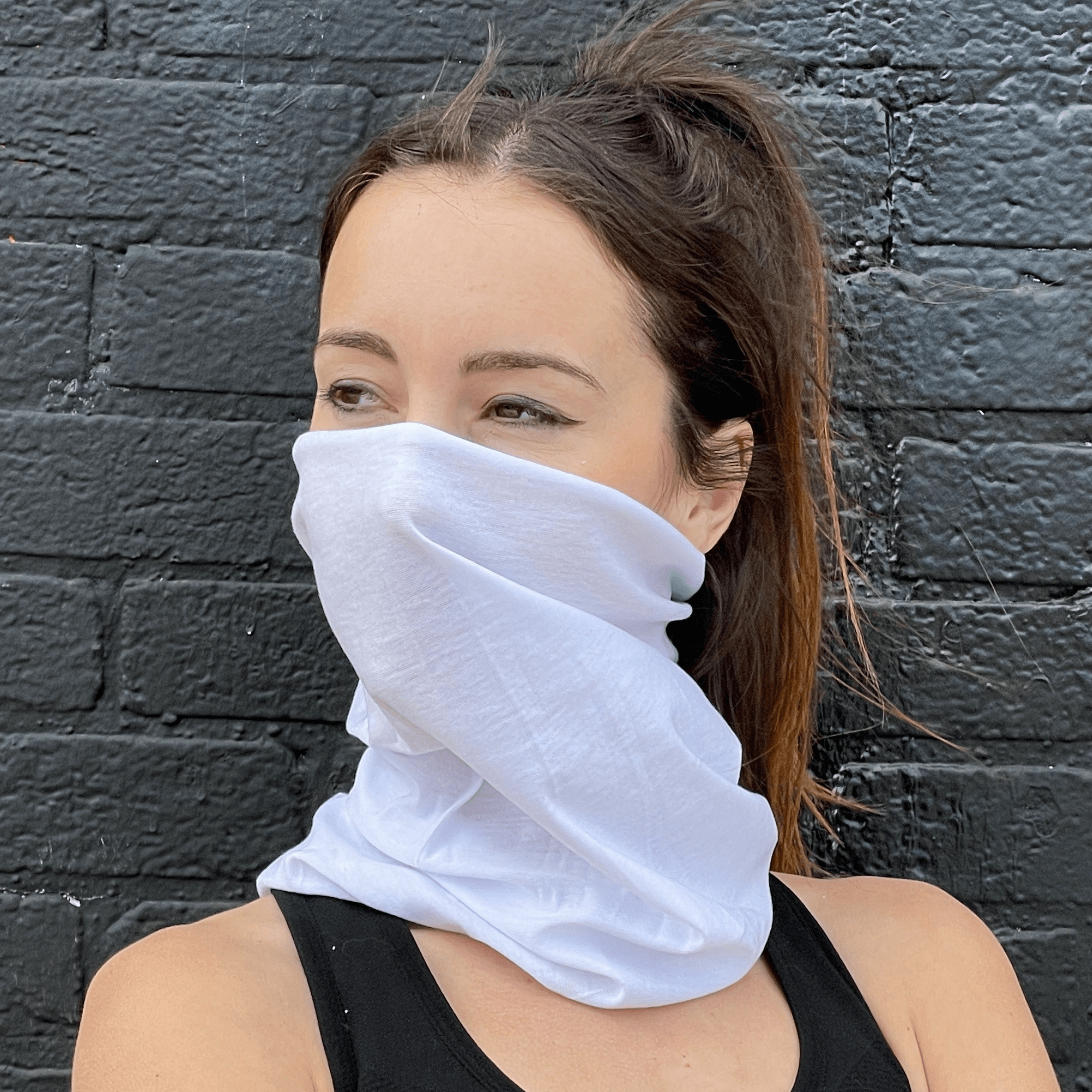 A stylish Hemless Neck Gaiter in various colors, designed for outdoor activities like hiking and cycling, showcasing its versatility and comfort.