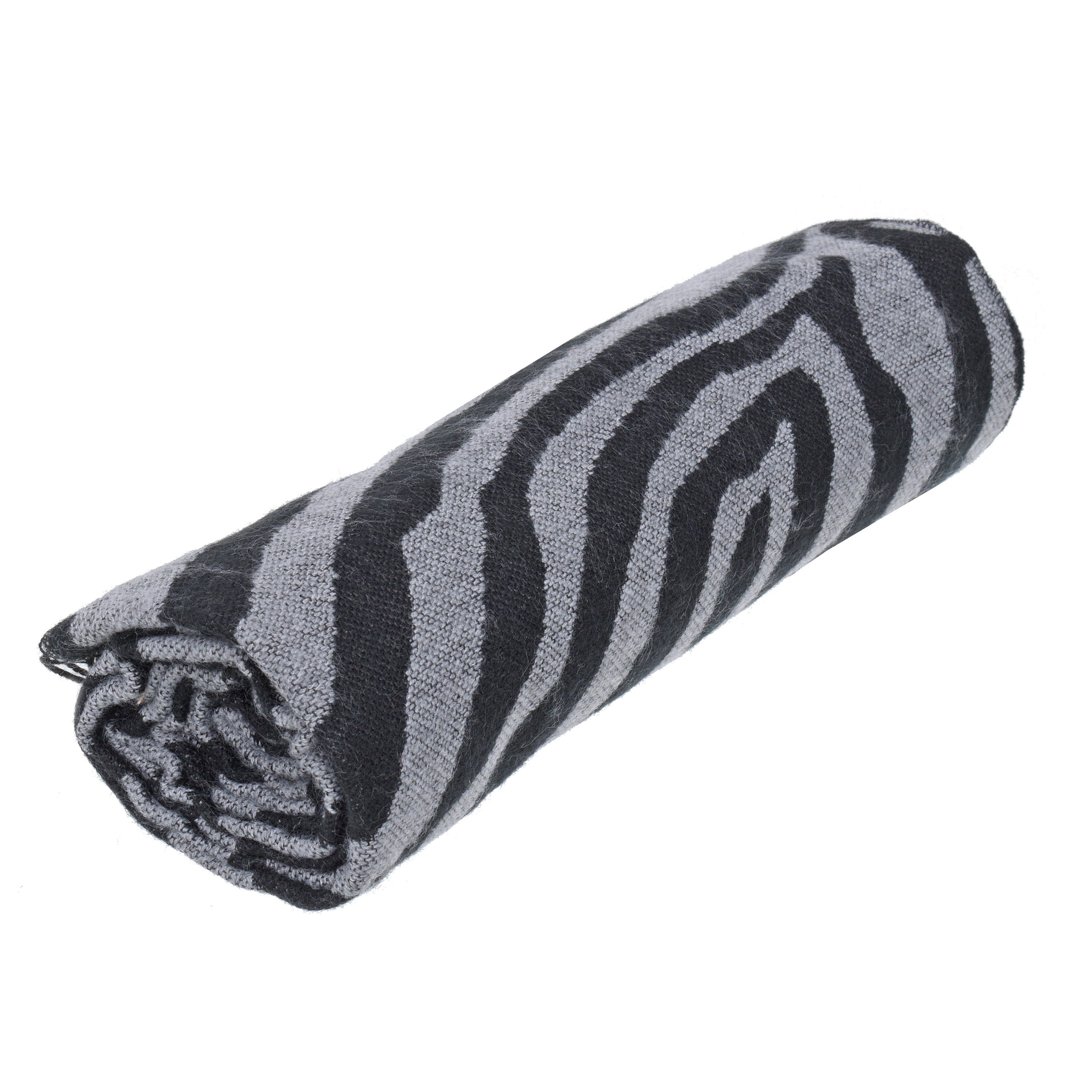 Large Houndstooth and Zebra Combo Scarf displayed elegantly, showcasing its oversized design and unique patterns.