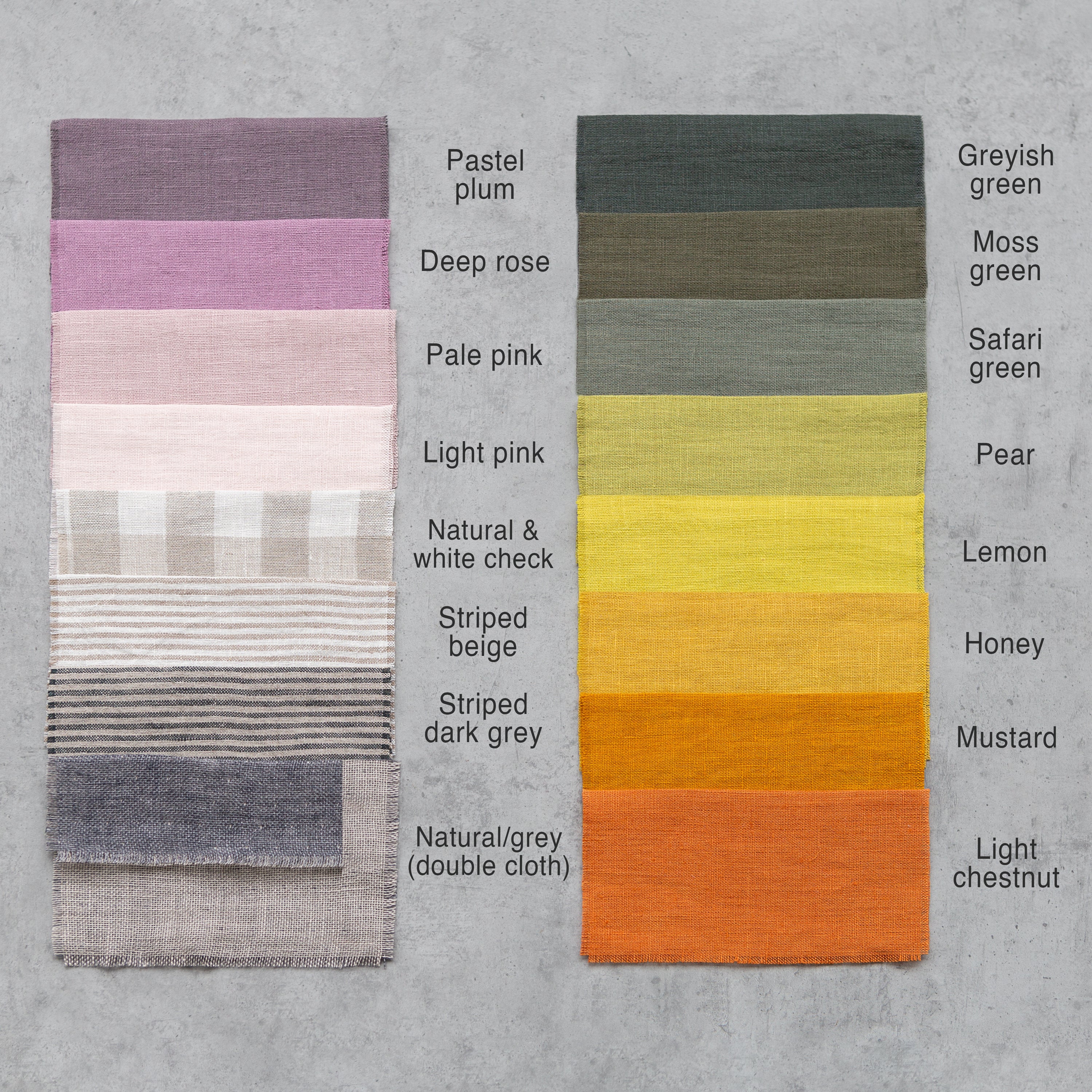 A vibrant collection of lightweight linen scarves in various colors, showcasing their soft texture and stylish design.