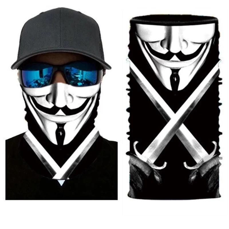 Neck gaiter and face mask featuring a Vendetta design with swords, made from soft and breathable material.