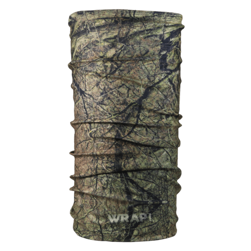 Real Tree Wrap multifunctional bandana in camouflage design, showcasing its versatility and breathable fabric.