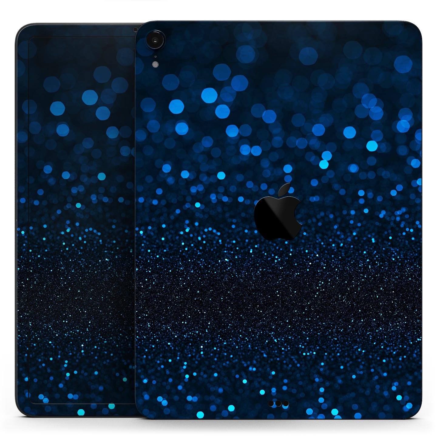 Full body skin decal for Apple iPad in vibrant blue shades, showcasing premium 3M material and sleek design.