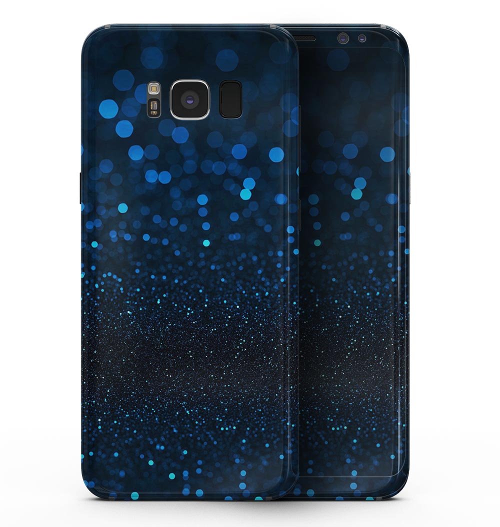 Samsung Galaxy S8 with 50 Shades of Unflocused Blue skin, showcasing vibrant colors and sleek design.