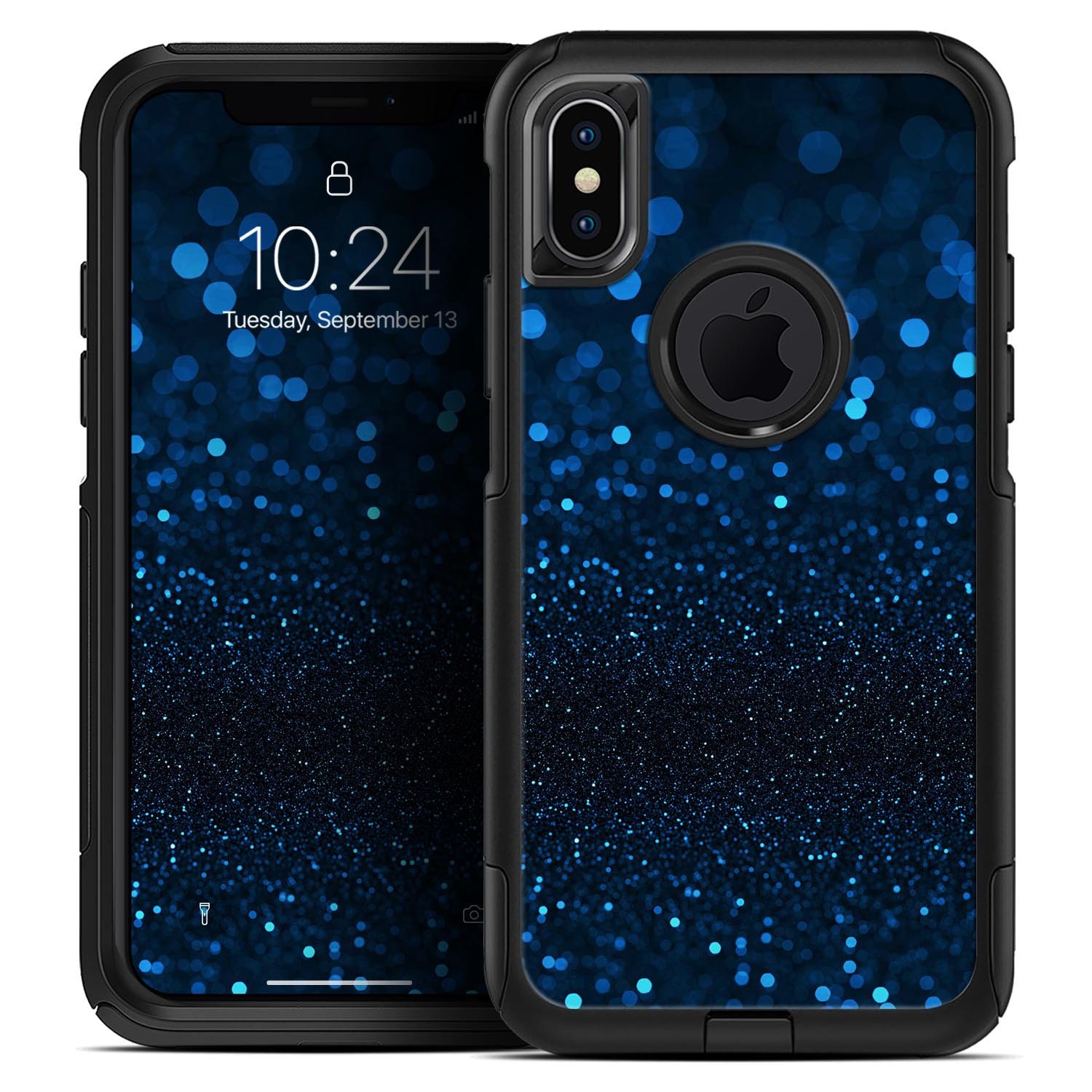 50 Shades of Unflocused Blue Skin Kit for iPhone OtterBox Cases, showcasing vibrant blue design and premium quality materials.