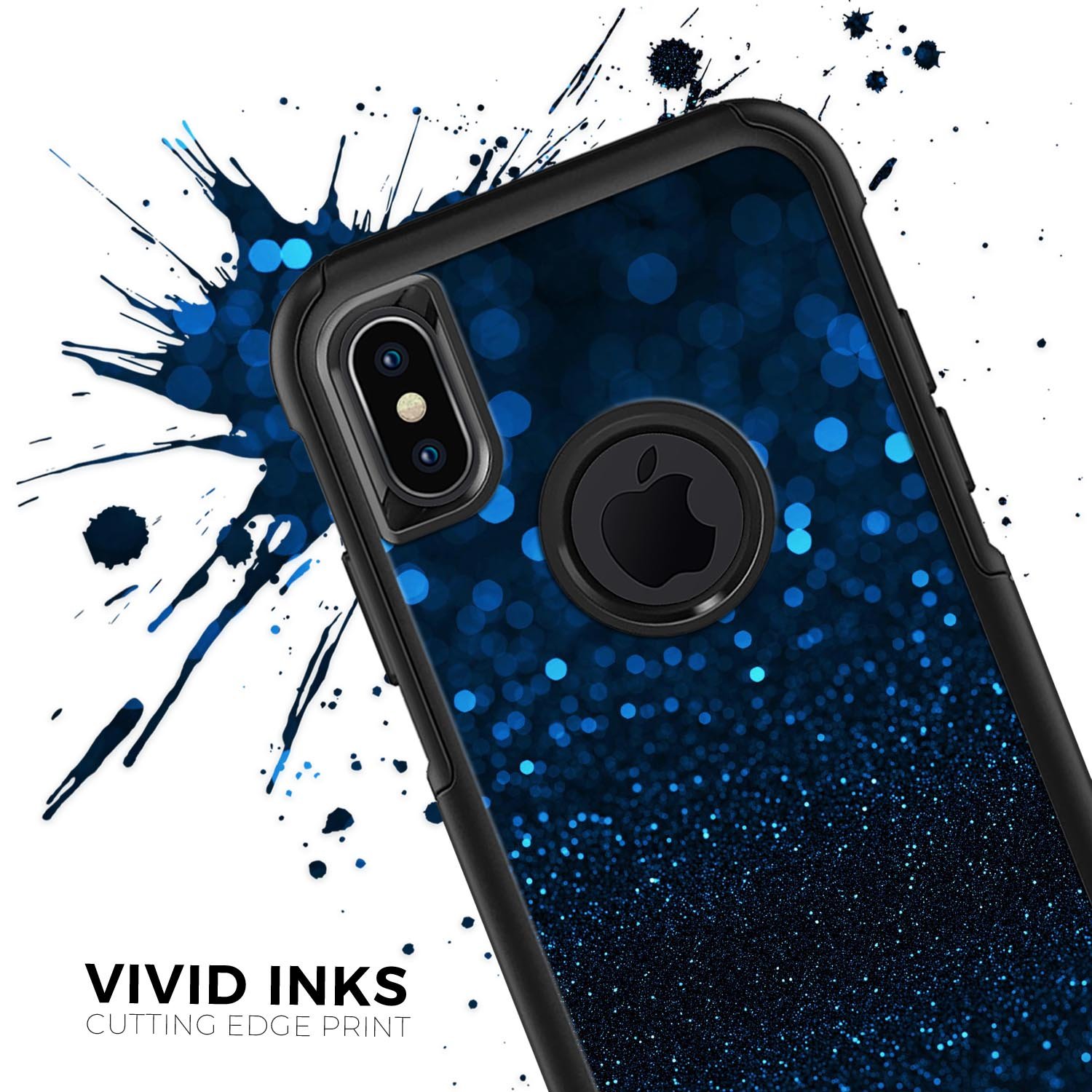 50 Shades of Unflocused Blue Skin Kit for iPhone OtterBox Cases, showcasing vibrant blue design and premium quality materials.