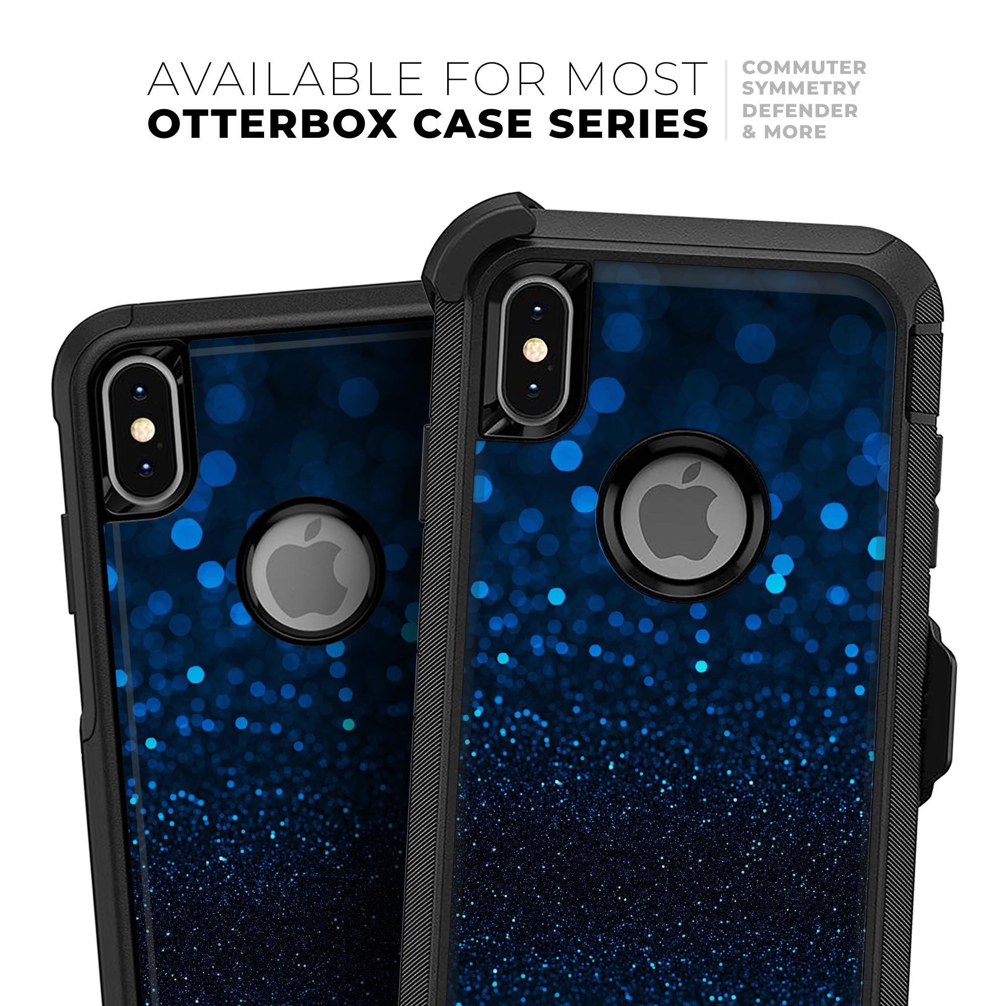 50 Shades of Unflocused Blue Skin Kit for iPhone OtterBox Cases, showcasing vibrant blue design and premium quality materials.