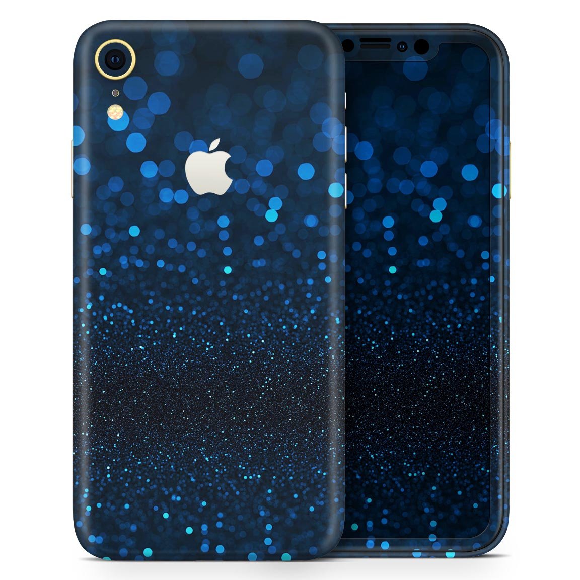 50 Shades of Unflocused Blue skin for Apple iPhone XR and XS, showcasing vibrant color and sleek design.