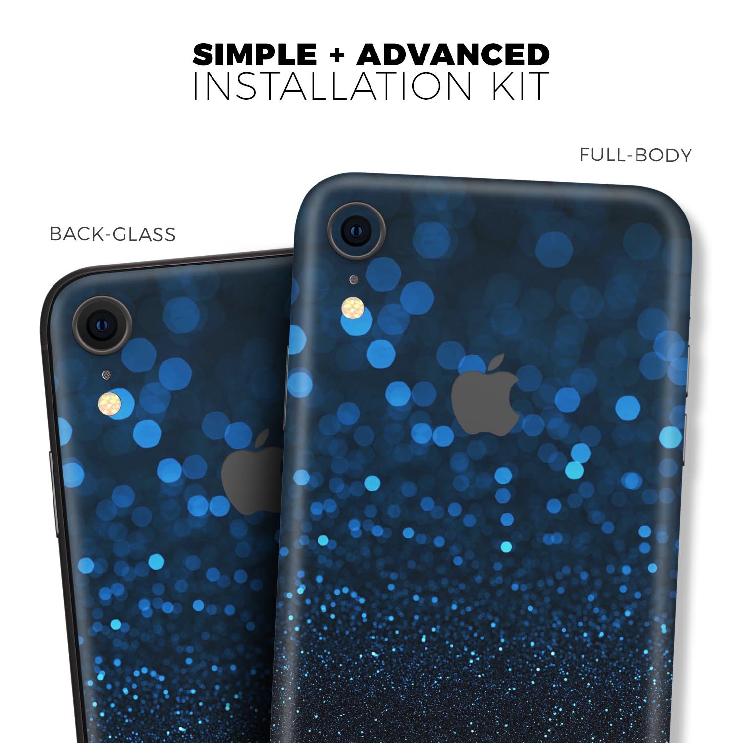 50 Shades of Unflocused Blue skin for Apple iPhone XR and XS, showcasing vibrant color and sleek design.