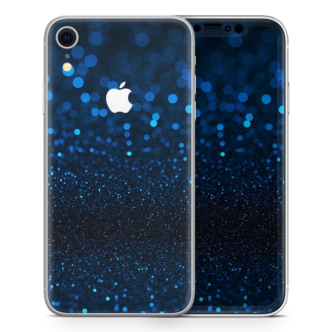 50 Shades of Unflocused Blue skin for Apple iPhone XR and XS, showcasing vibrant color and sleek design.