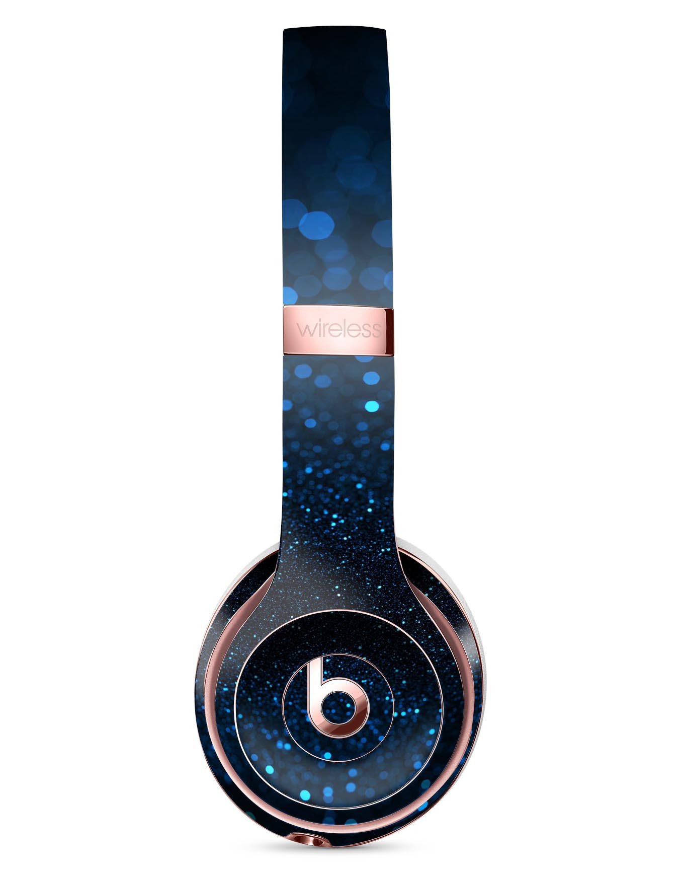 50 Shades of Unfocused Blue Full-Body Skin Kit for Beats by Dre Solo 3 Wireless Headphones, showcasing vibrant blue design.