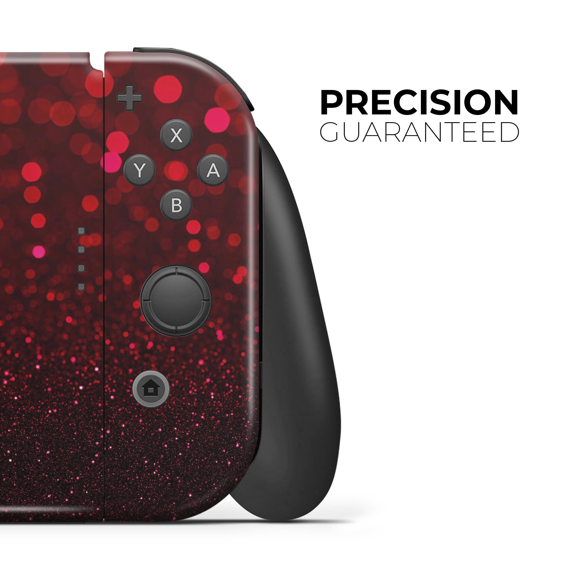 50 Shades of Unfocused Red Skin Wrap Kit for Nintendo Switch, showcasing vibrant red design and premium vinyl material.