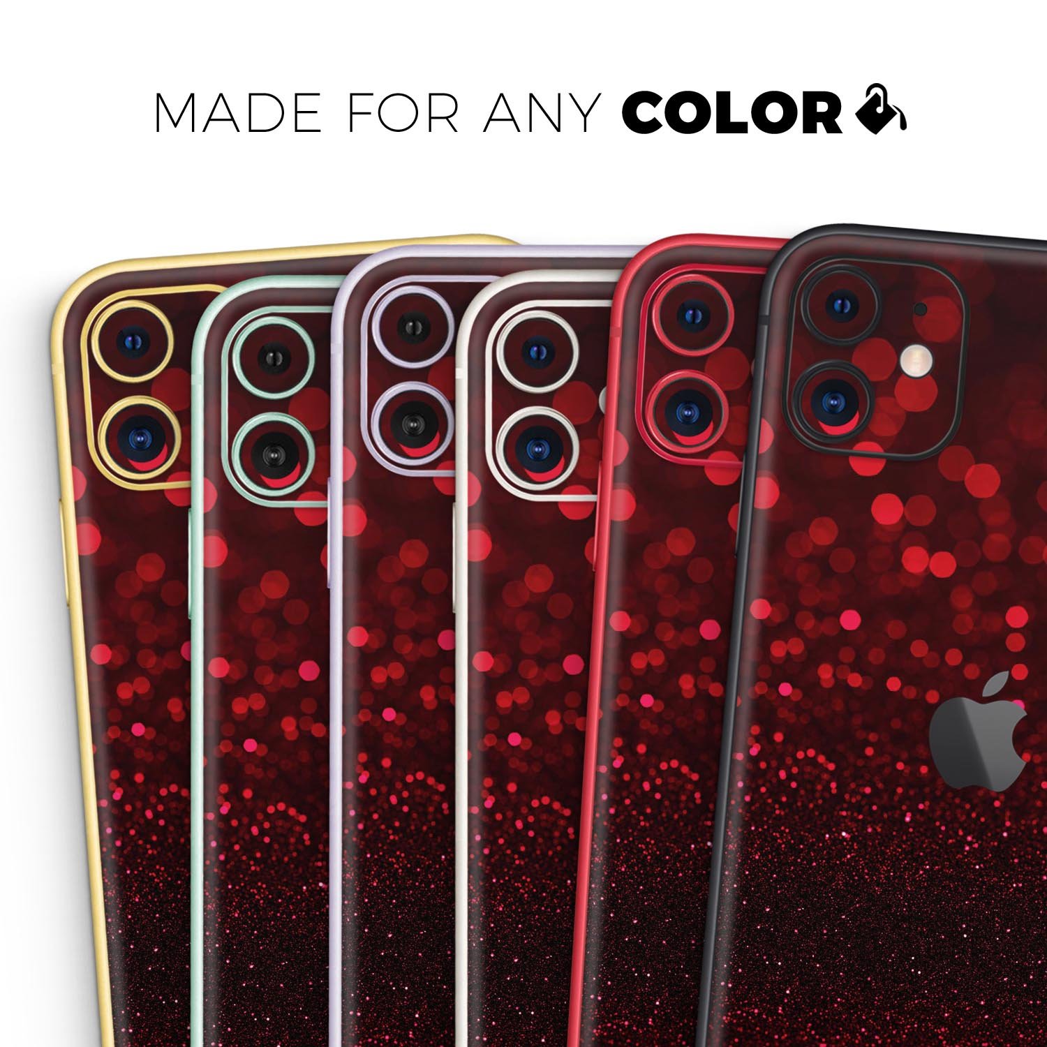 50 Shades of Unfocused Red skin for Apple iPhone, showcasing vibrant color and sleek design.