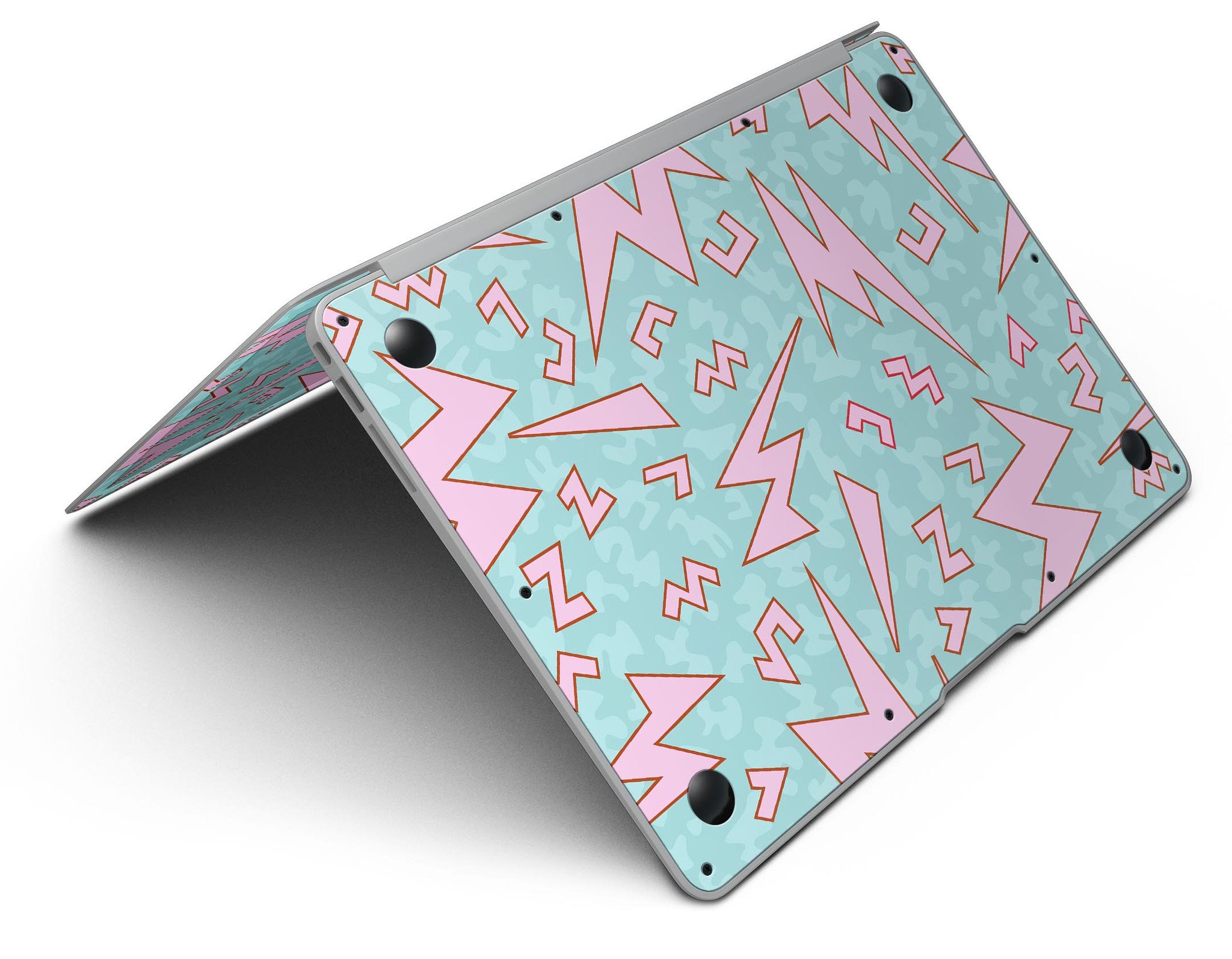 90s Zig Zag MacBook Air Skin Kit showcasing vibrant colors and retro design.