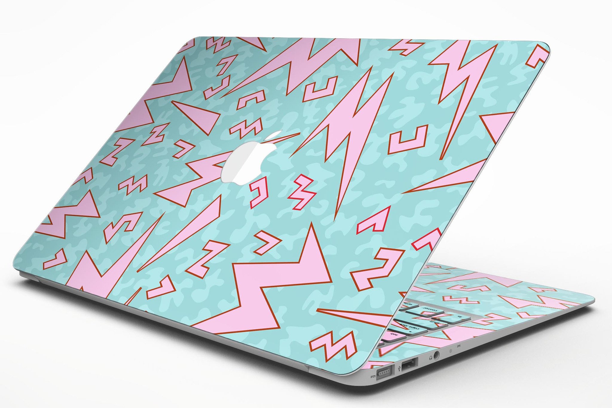 90s Zig Zag MacBook Air Skin Kit showcasing vibrant colors and retro design.