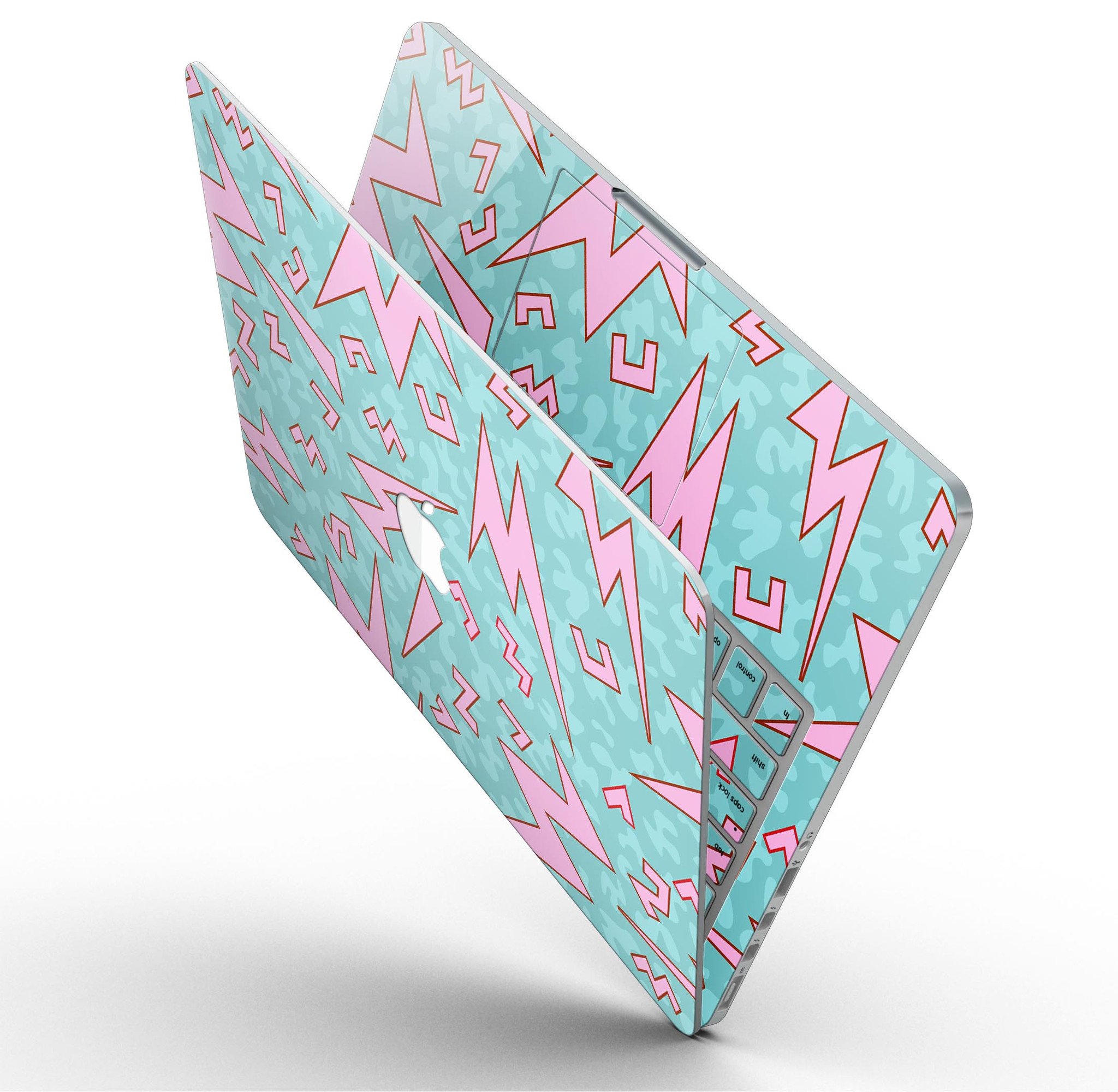 90s Zig Zag skin kit for MacBook Pro with Retina Display, showcasing vibrant colors and unique design.